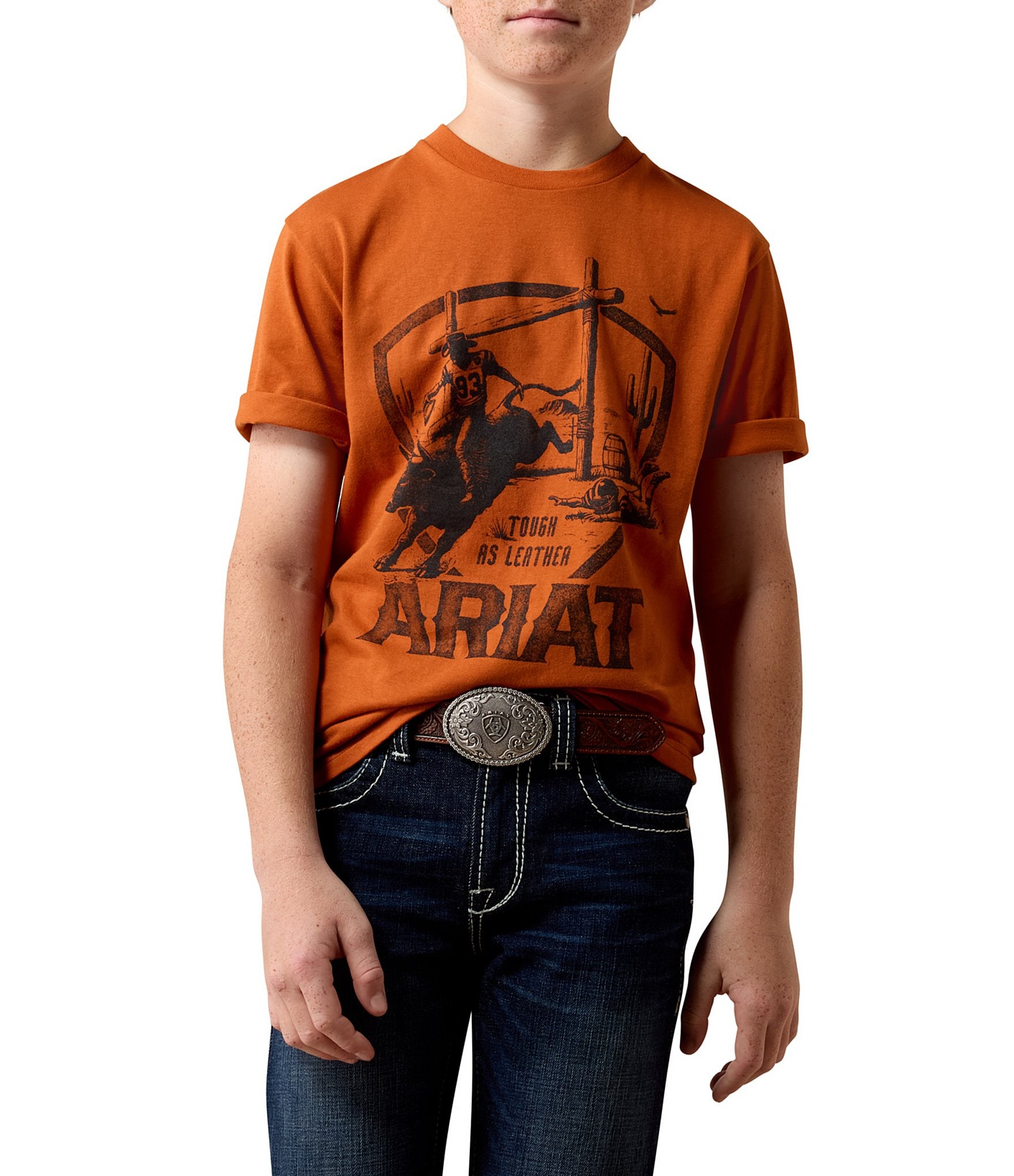 Ariat Big Boys Short Sleeve Tough As Leather T-Shirt