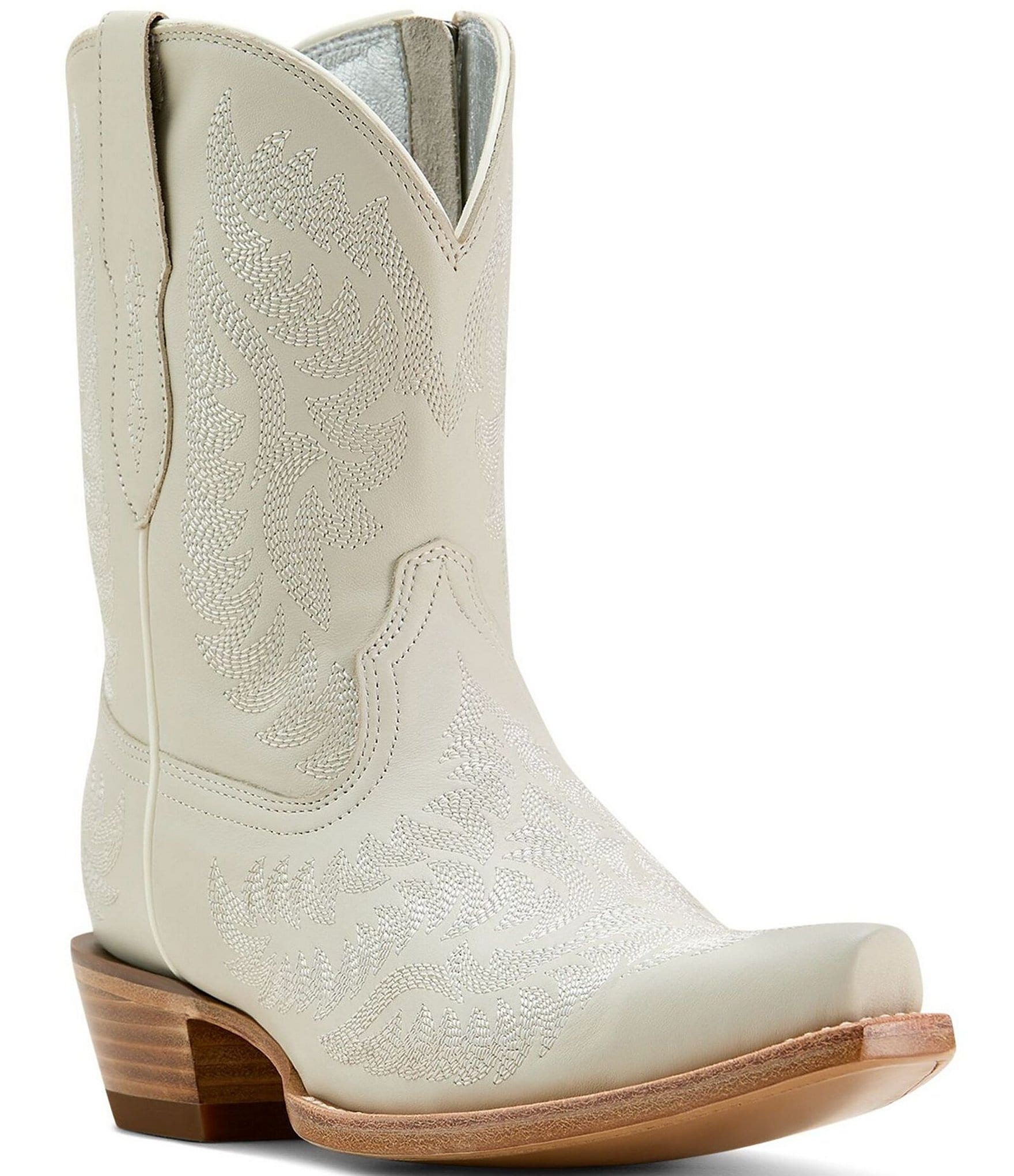 ARIAT Women's Pearl Snow White Western Boot Snip Toe White, White