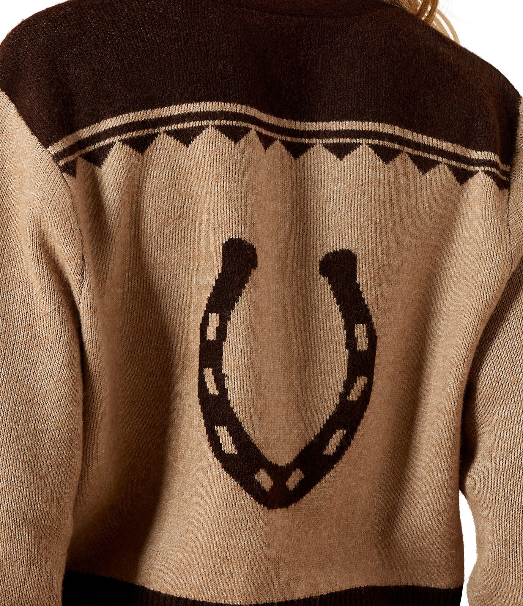 Ariat Colter Knit Western Touch Intarsia V-Neck Long Sleeve Button Front Cardigan