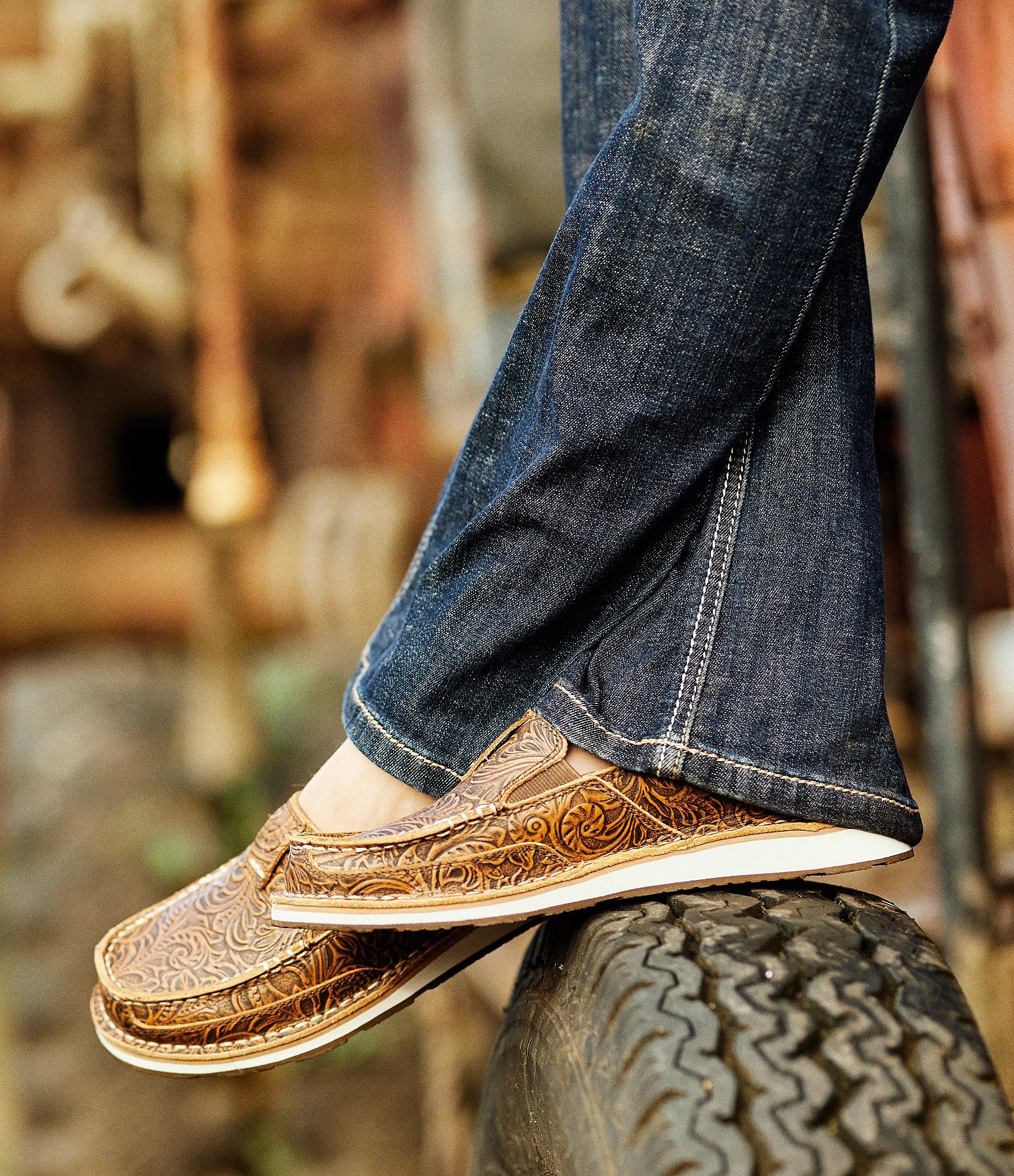 Ariat Women's Cruiser Floral Embossed Leather Loafers