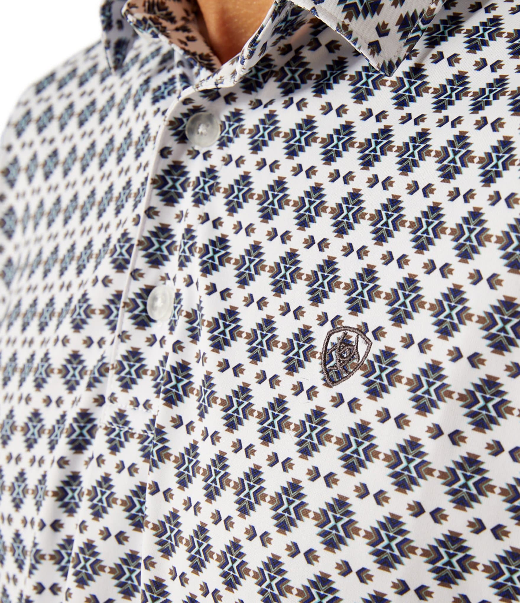 Ariat Diamond-Printed Short Sleeve Polo Shirt