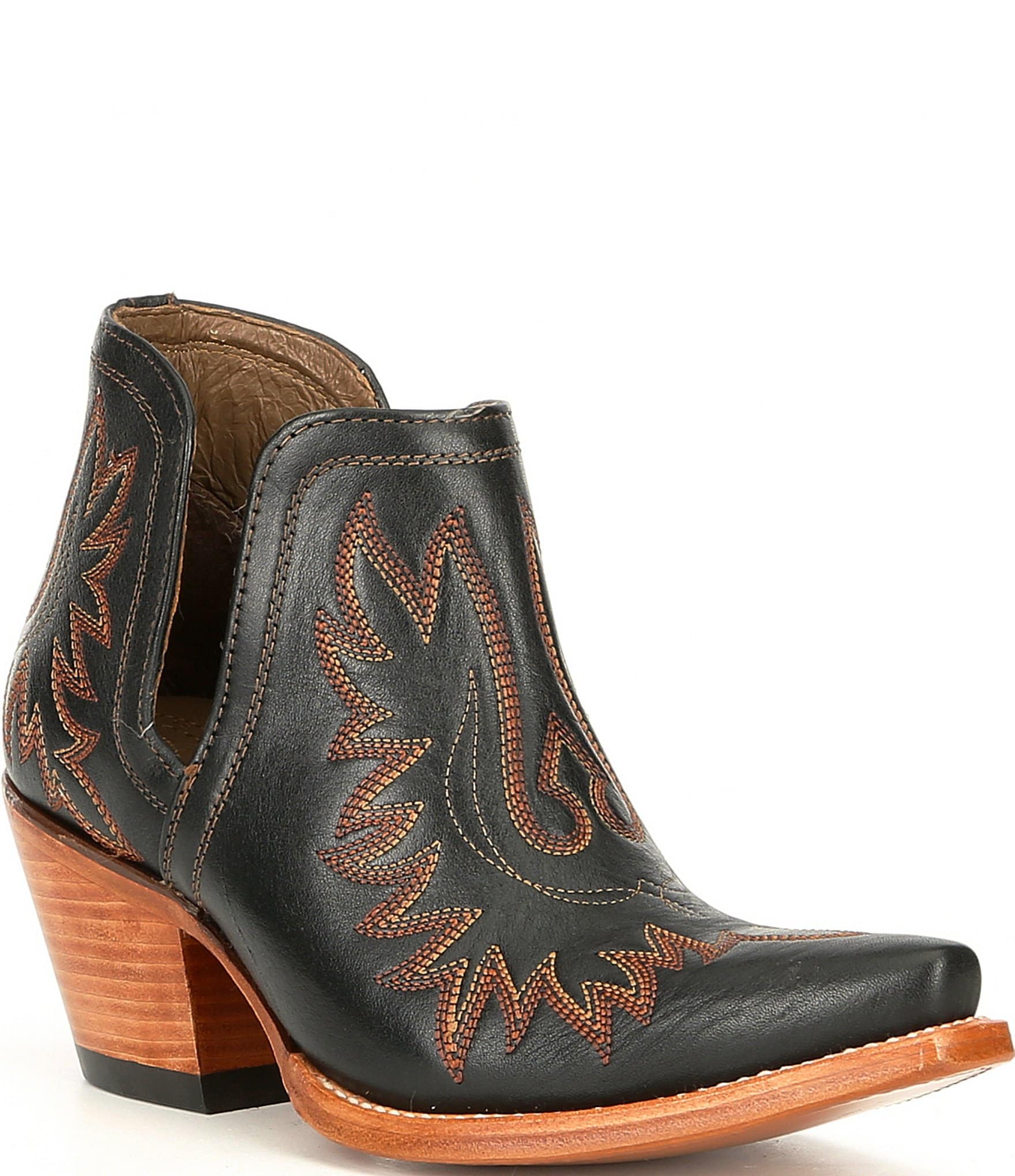 Ariat Dixon Leather Block Heel Western Boots | Dillard's