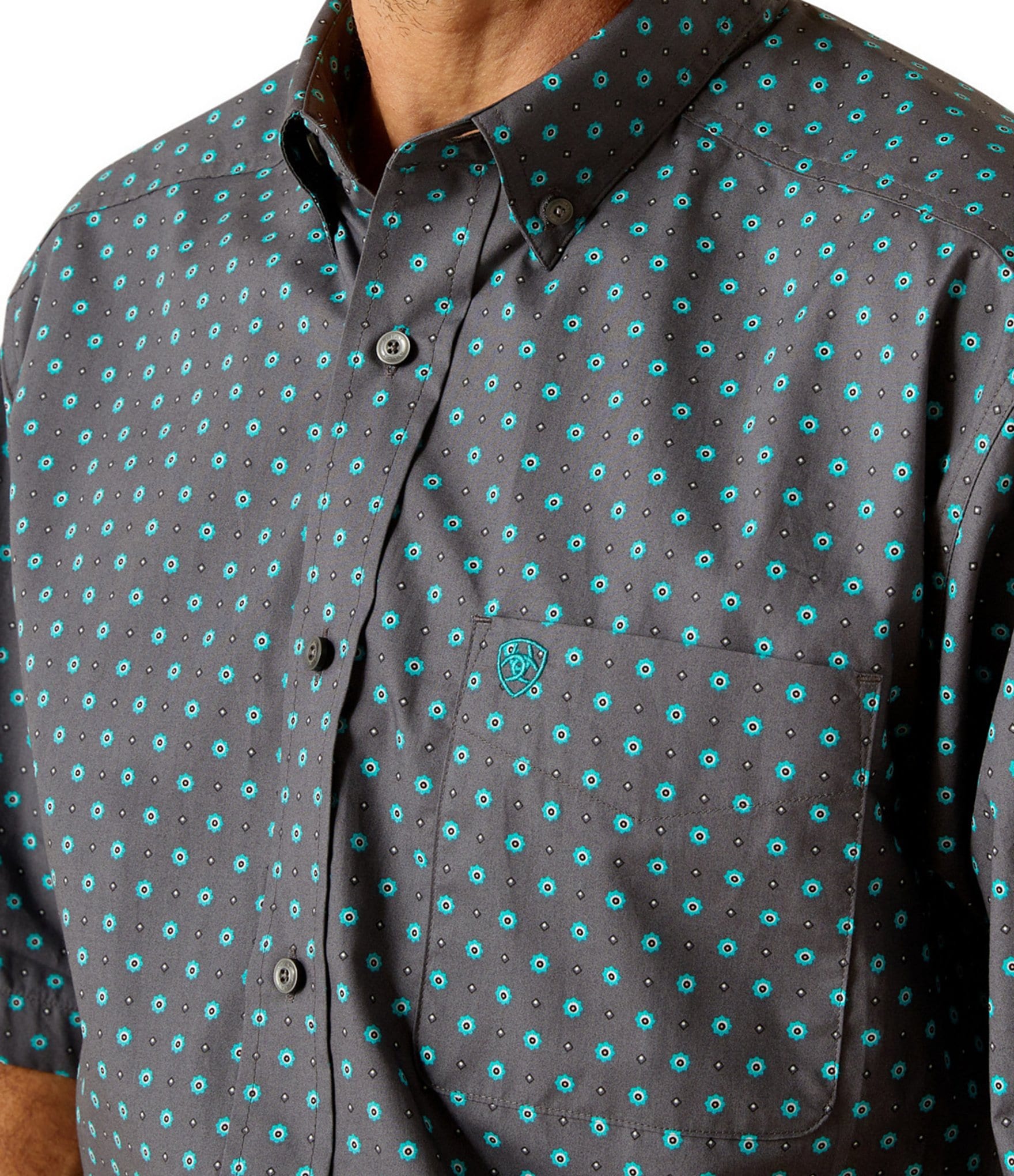 Ariat Johnnie Classic Fit Short Sleeve Printed Poplin Shirt