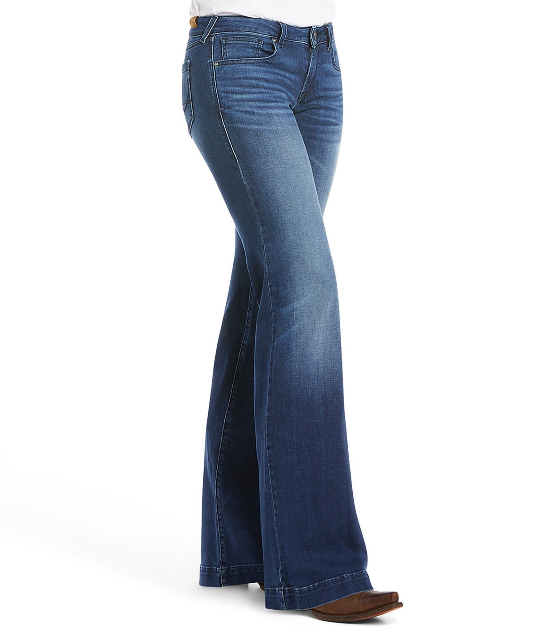 Ariat Kelsea Mid Rise 5-Pocket Stretch Wide Leg Jeans | Dillard's