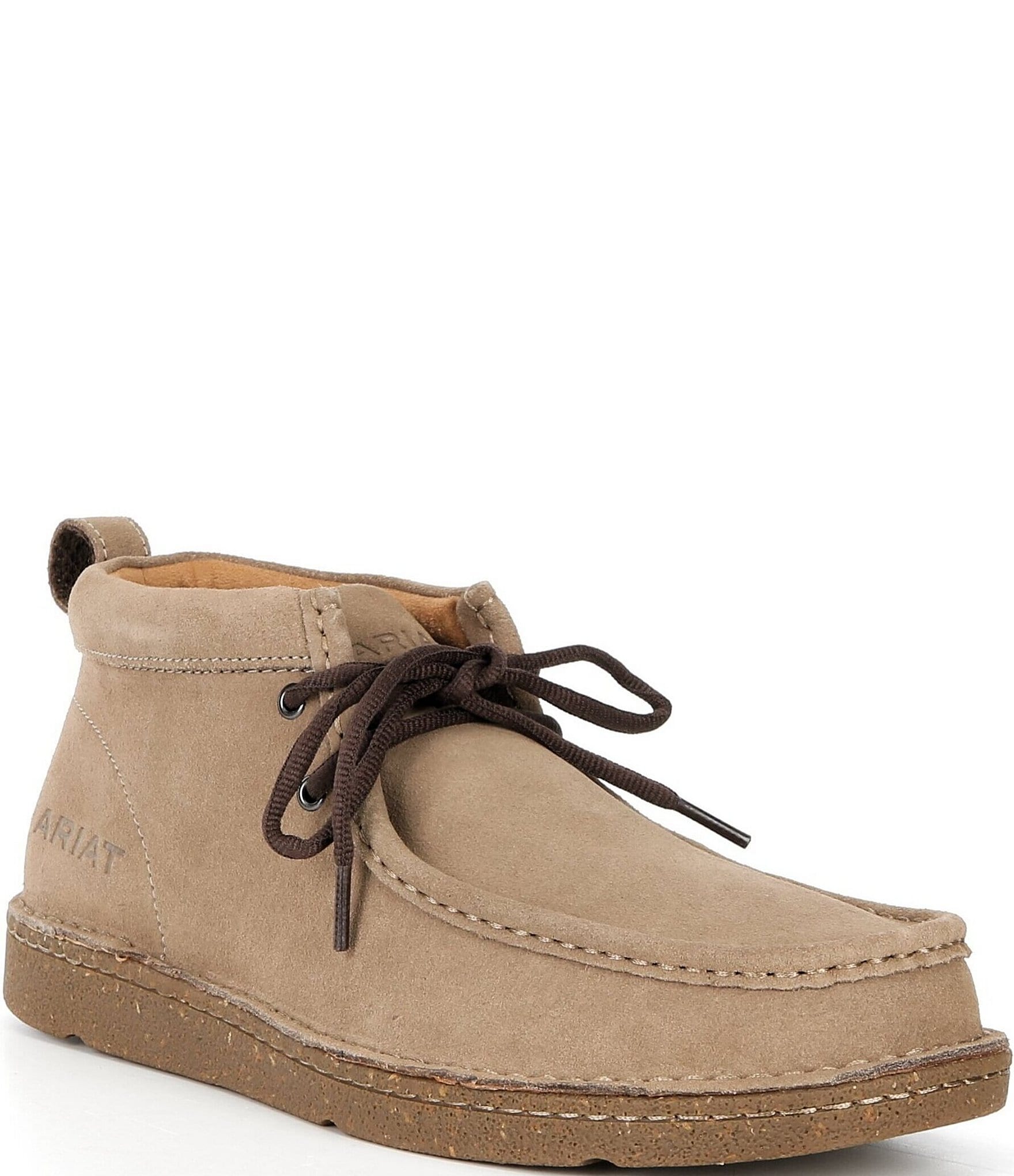 Ariat Tan/Brown Leather Men’s Chukka Boots MENS ARIAT RIDIN HIGH DESERT TAN /DARK BRICK BOOTS |10042469  main image 2