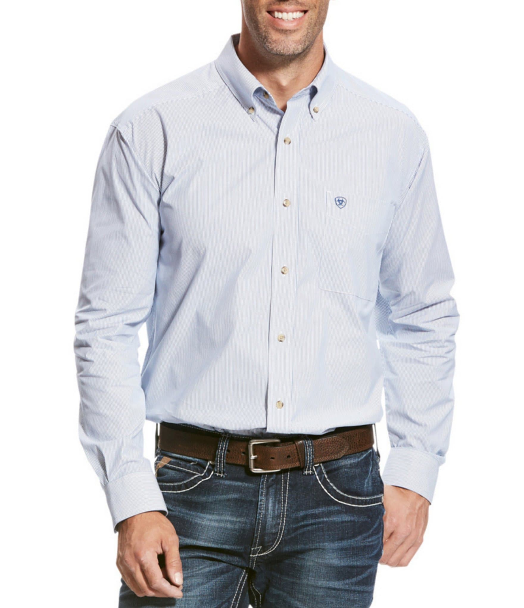 Ariat Pro Series Dayne Mini-Stripe Performance Long-Sleeve Woven Shirt