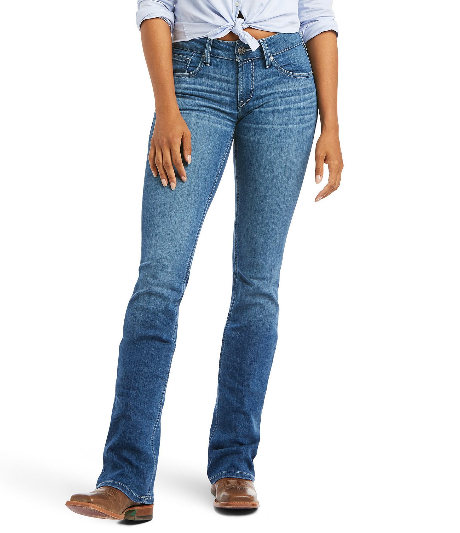Ariat R.E.A.L Patricia Mid Rise Bootcut Repreve Cotton Blend Jeans ...