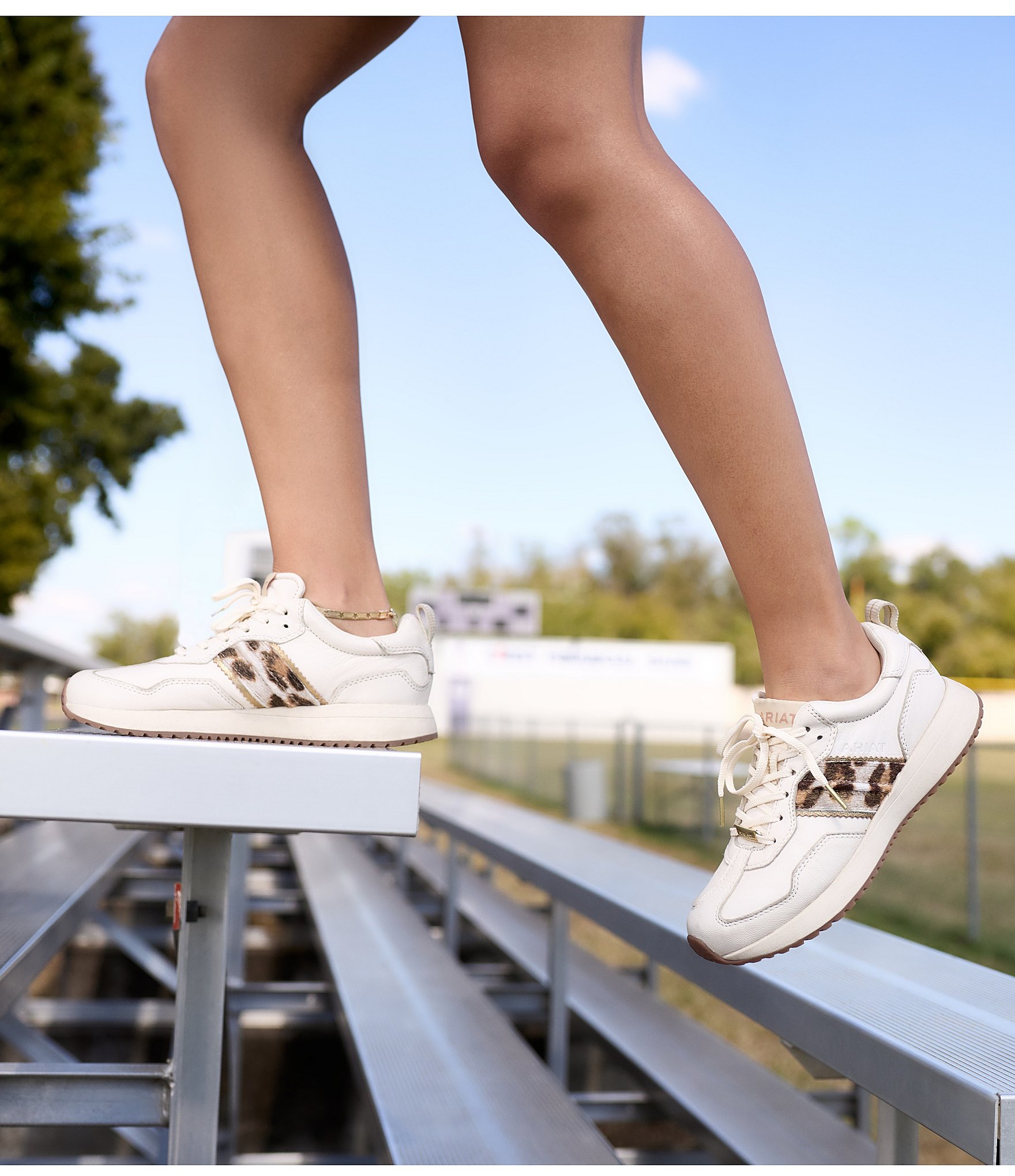 Ariat Ranch Leopard Print Accent Runner Sneakers