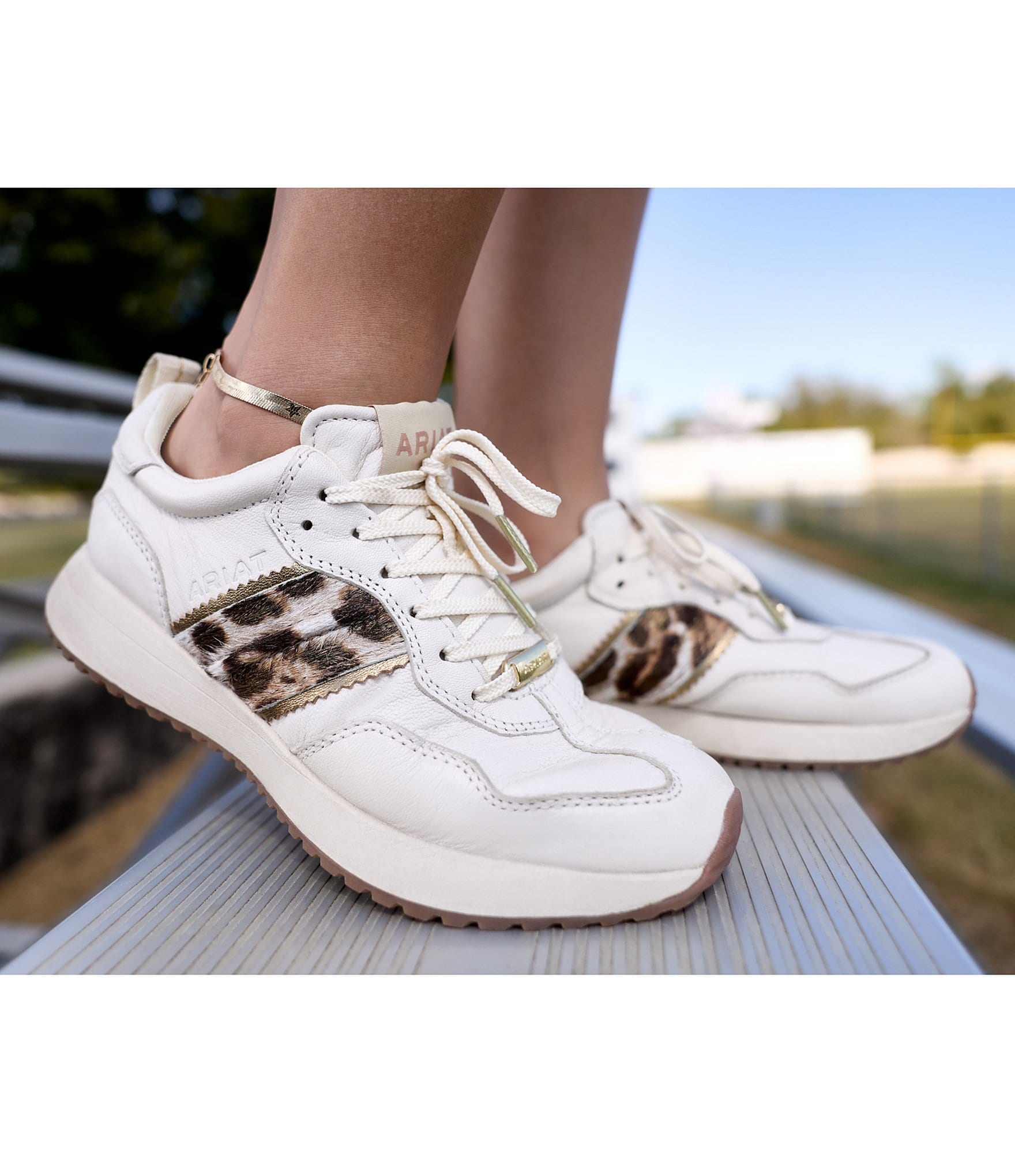 Ariat Ranch Leopard Print Accent Runner Sneakers