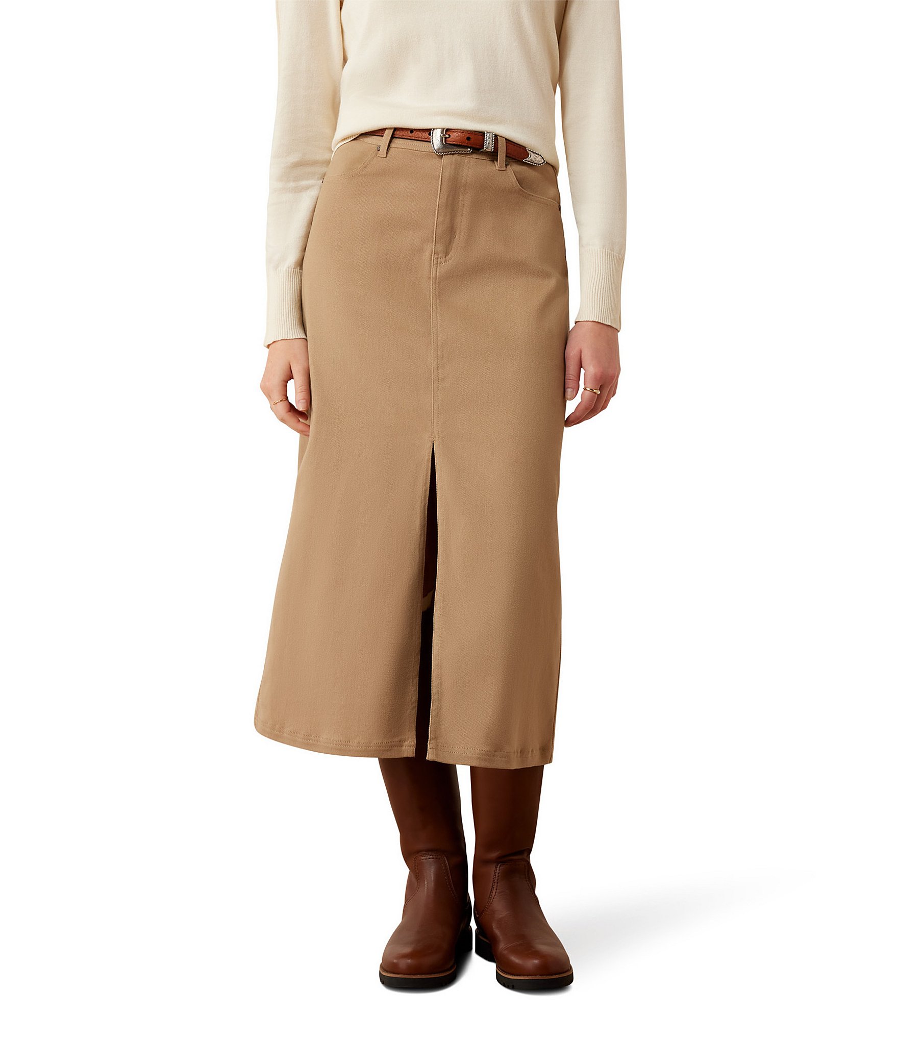 Ariat Ranch Twill Mid Length Pencil Skirt