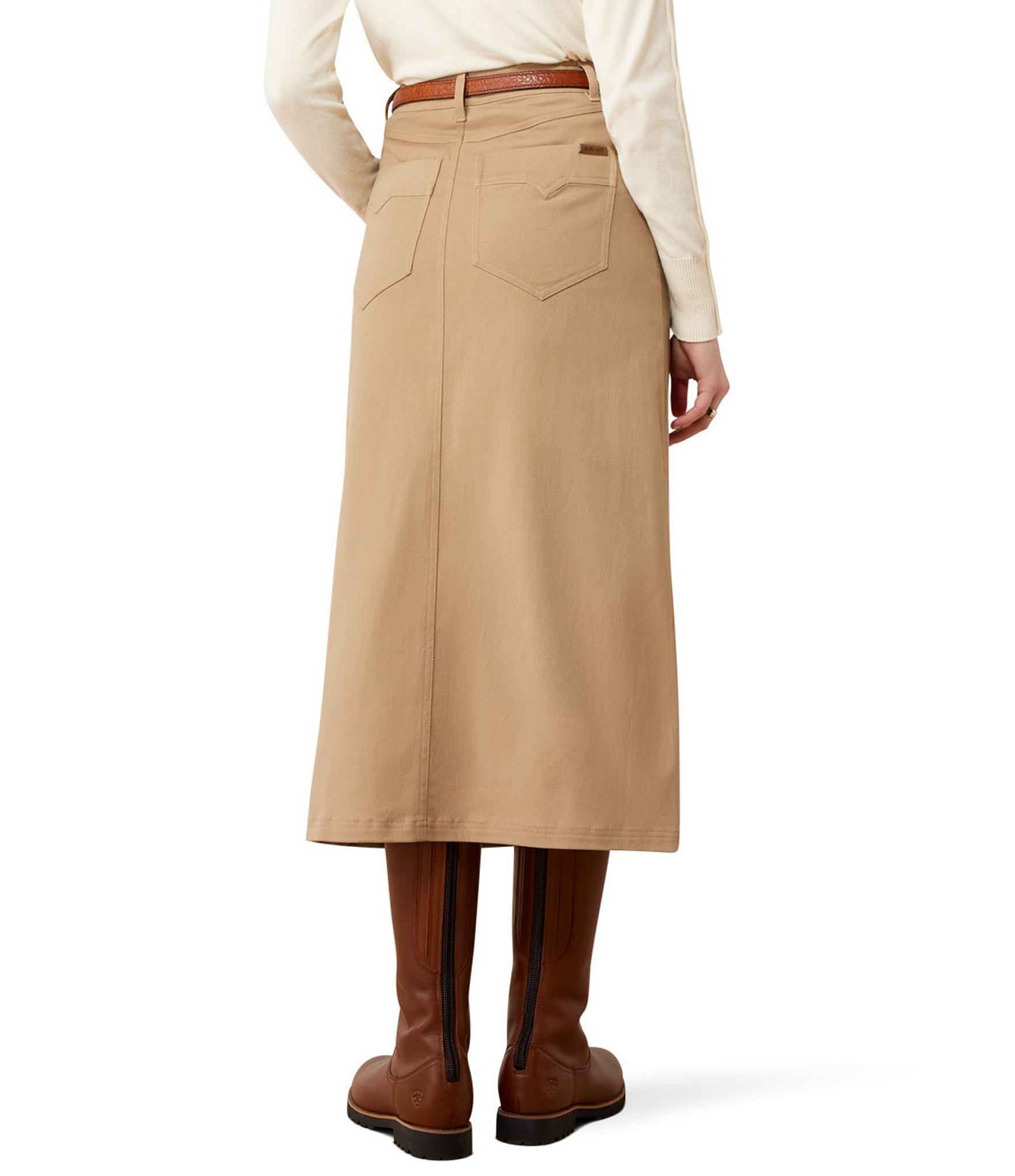 Ariat Ranch Twill Mid Length Pencil Skirt