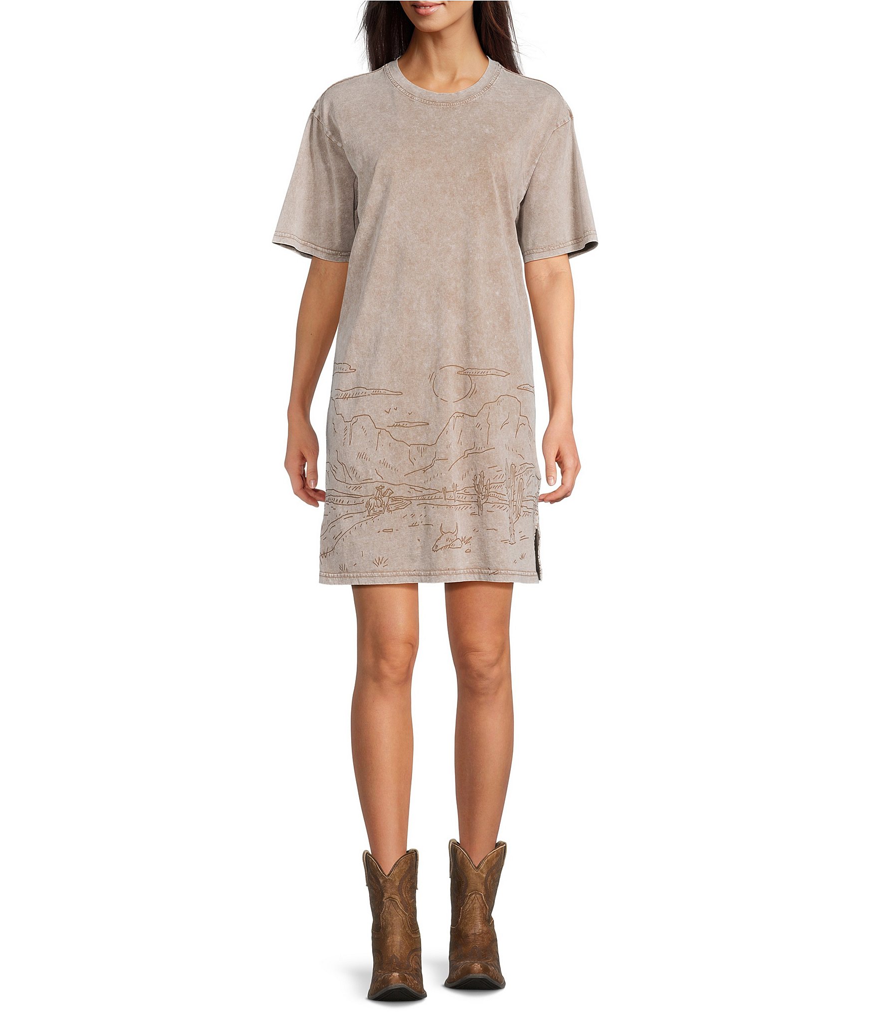 Ariat Road Trip Graphic Crew Neck Short Sleeve Tee Dress