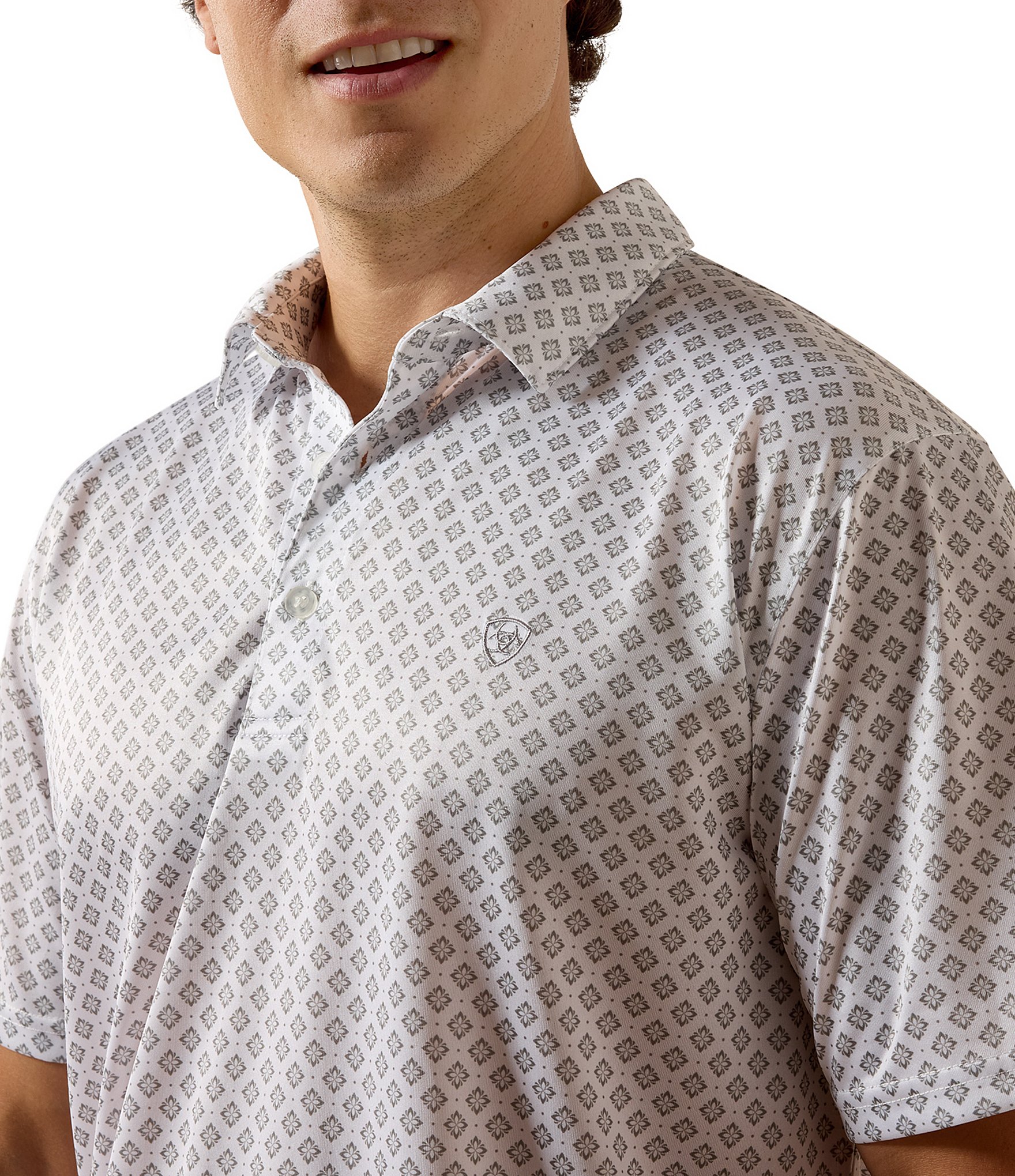 Ariat Short Sleeve Polo Allover Print Fitted Shirt