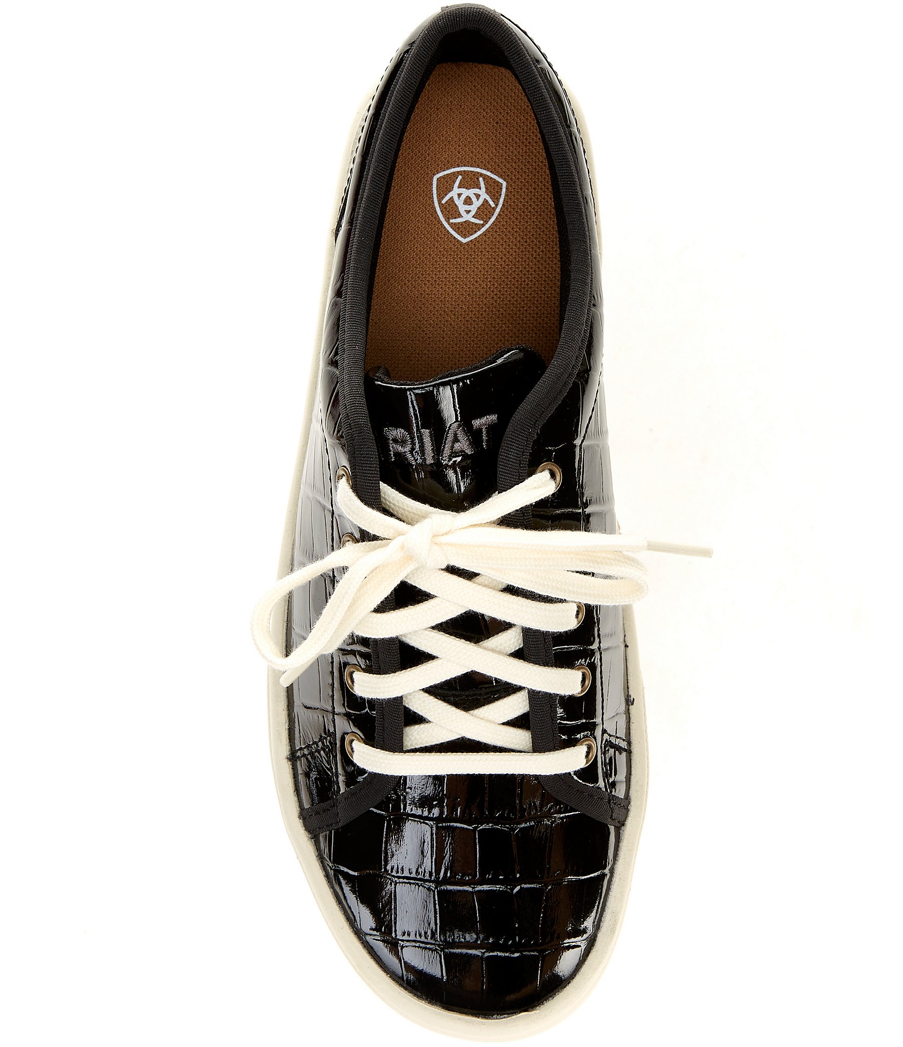 Ariat Skylar Luxe Croco Embossed Leather Lace Up Sneakers