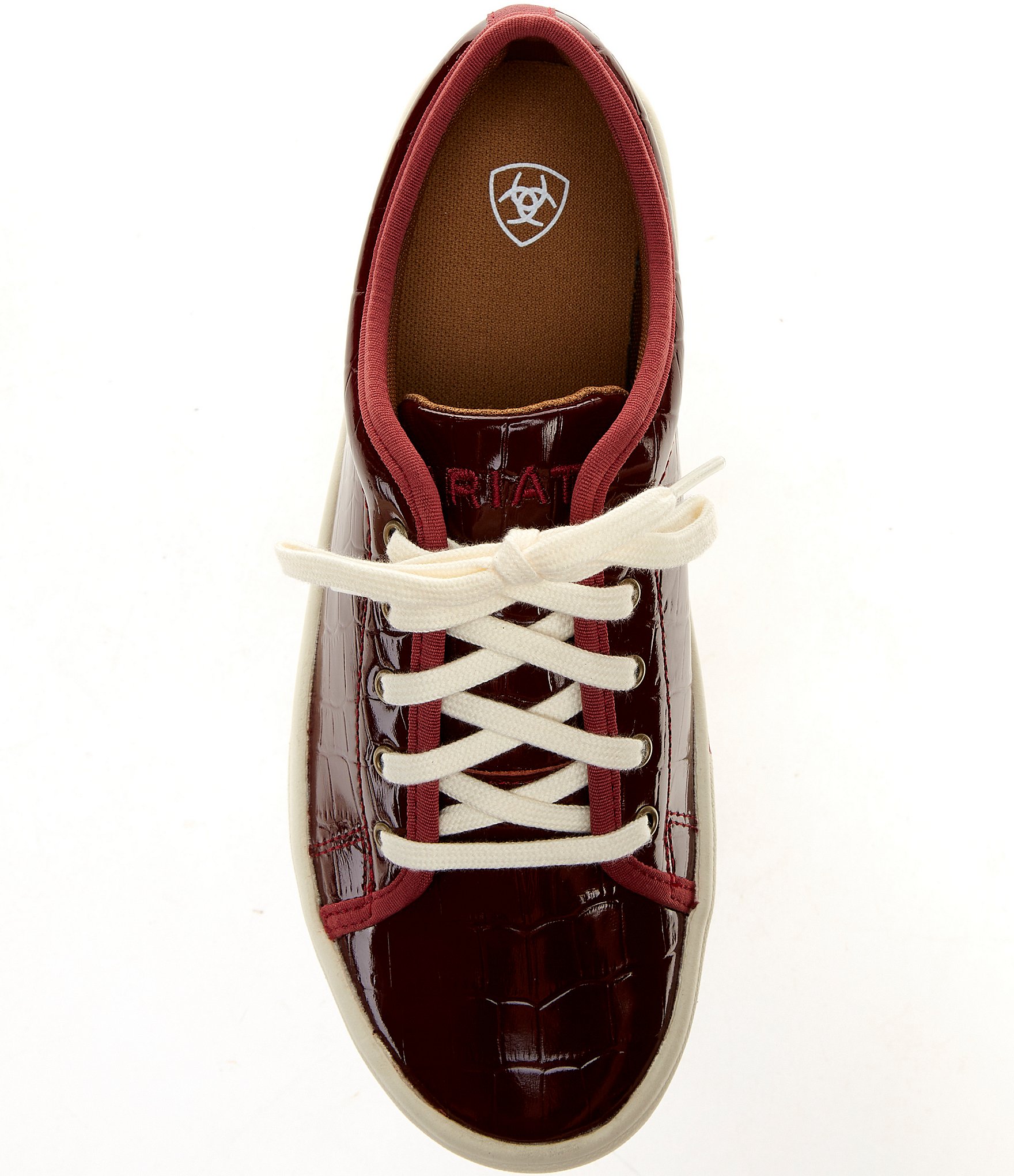 Ariat Skylar Luxe Croco Embossed Leather Lace Up Sneakers