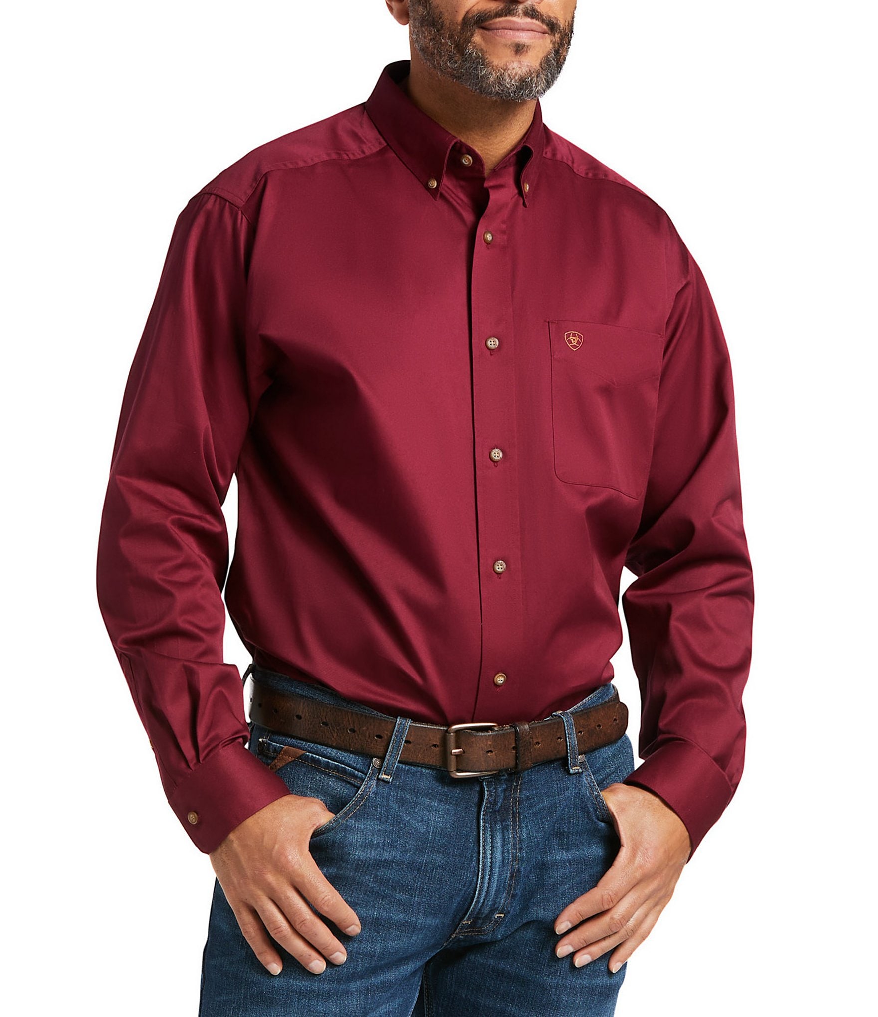 Ariat Solid Twill Long-Sleeve Woven Shirt