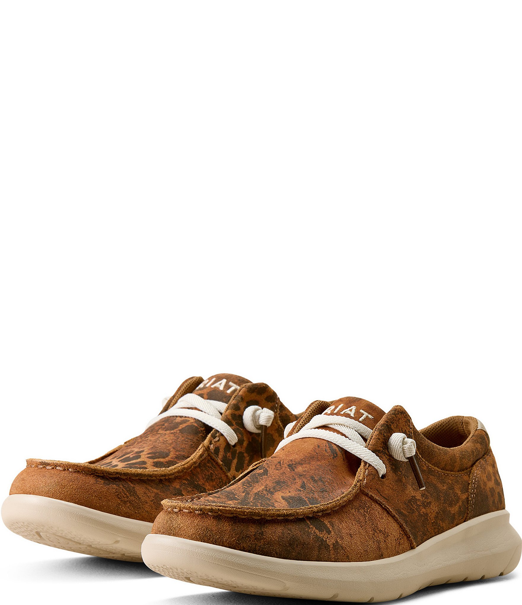 Ariat Women's Hilo Distressed Suede Leopard Print Slip Ons
