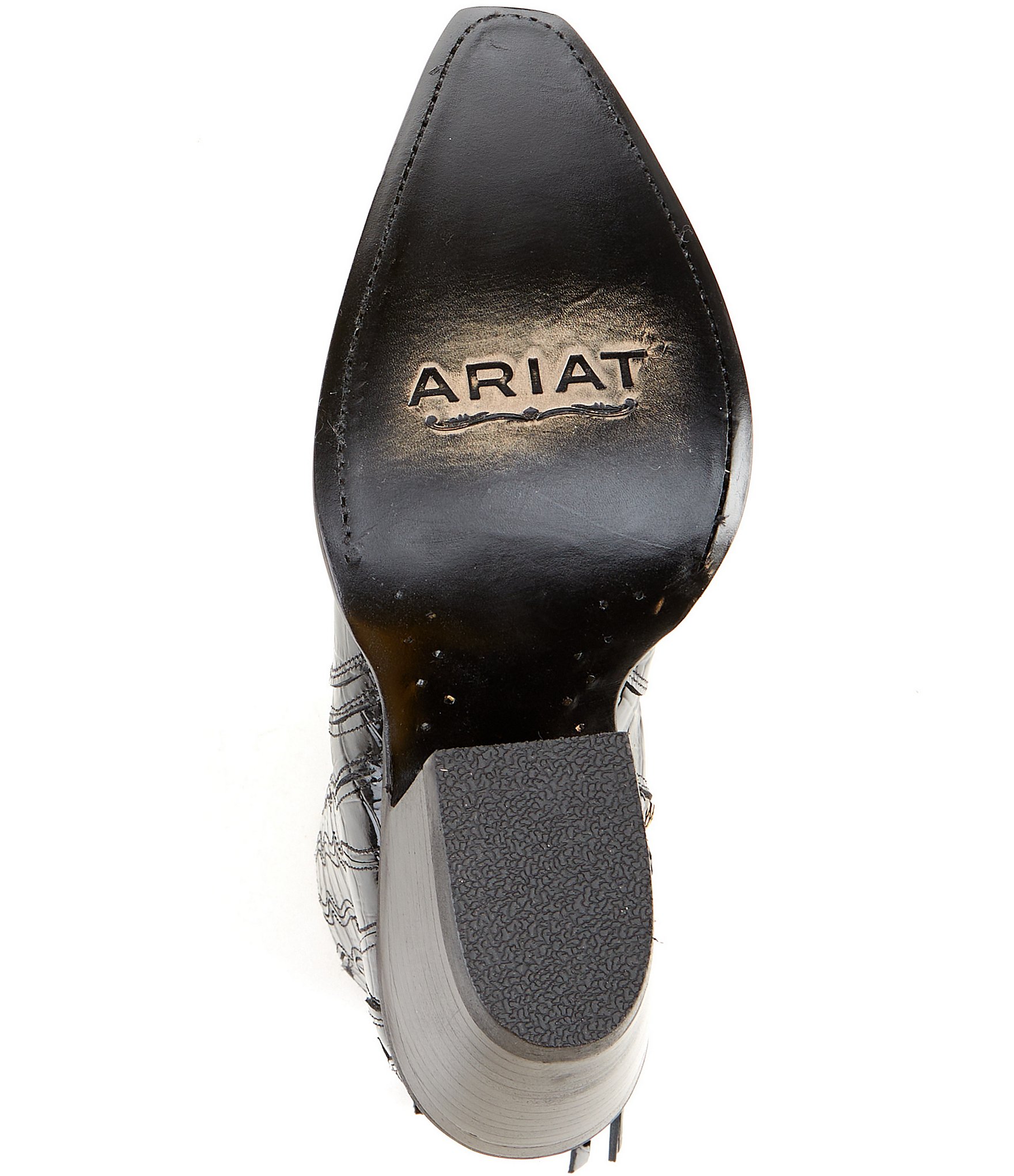 Ariat Women's Jade Luxe Caviar Croco Print Leather X Toe Western Booties