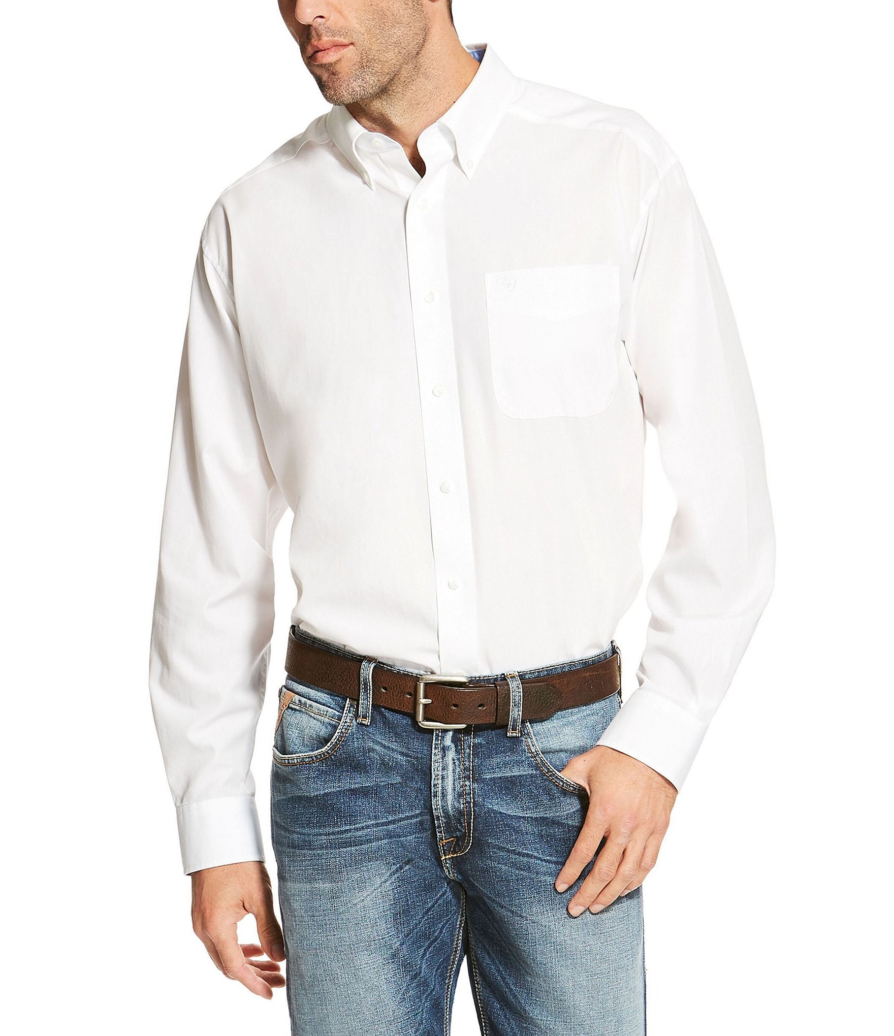 Ariat Wrinkle-Free Solid Long-Sleeve Woven Shirt