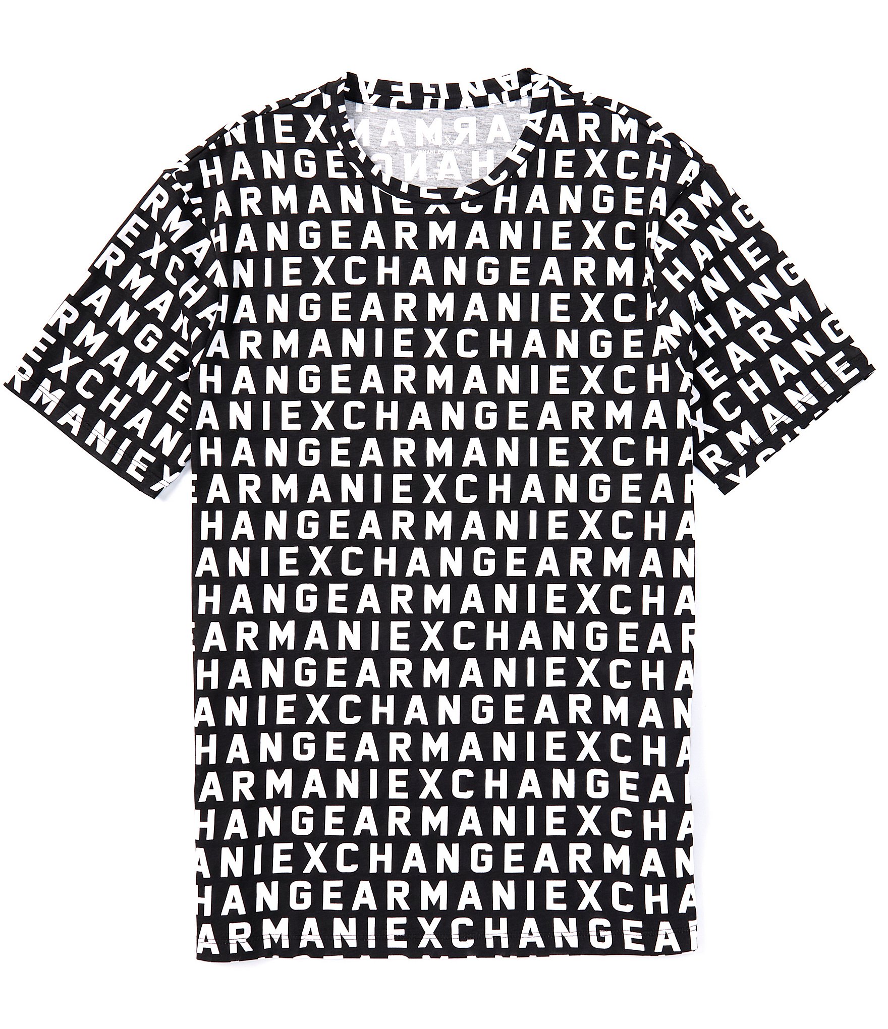 Armani Exchange Allover Logo Print Short Sleeve T Shirt Dillard s