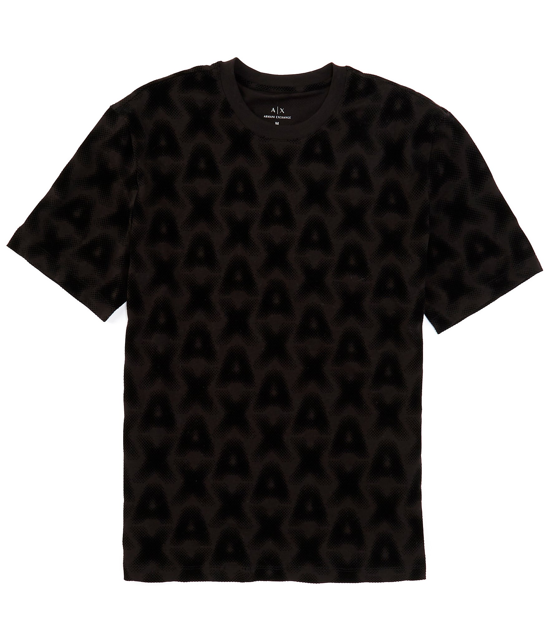 Armani Exchange Allover Logo Print Short Sleeve T Shirt Dillard s