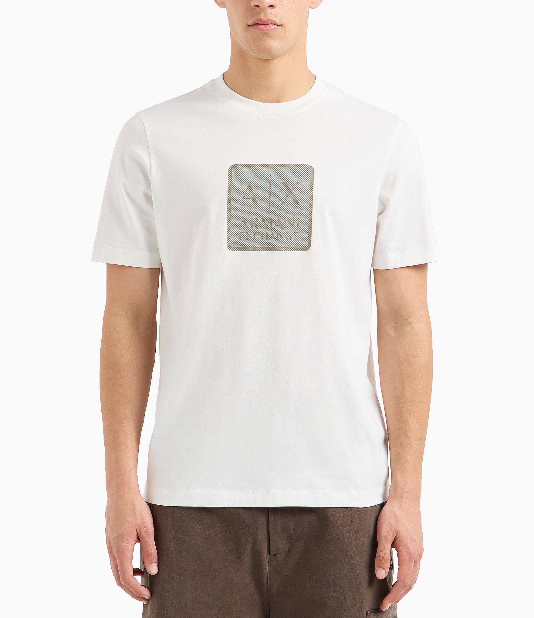 Armani Exchange Box Diagonal Logo Short Sleeve T-Shirt