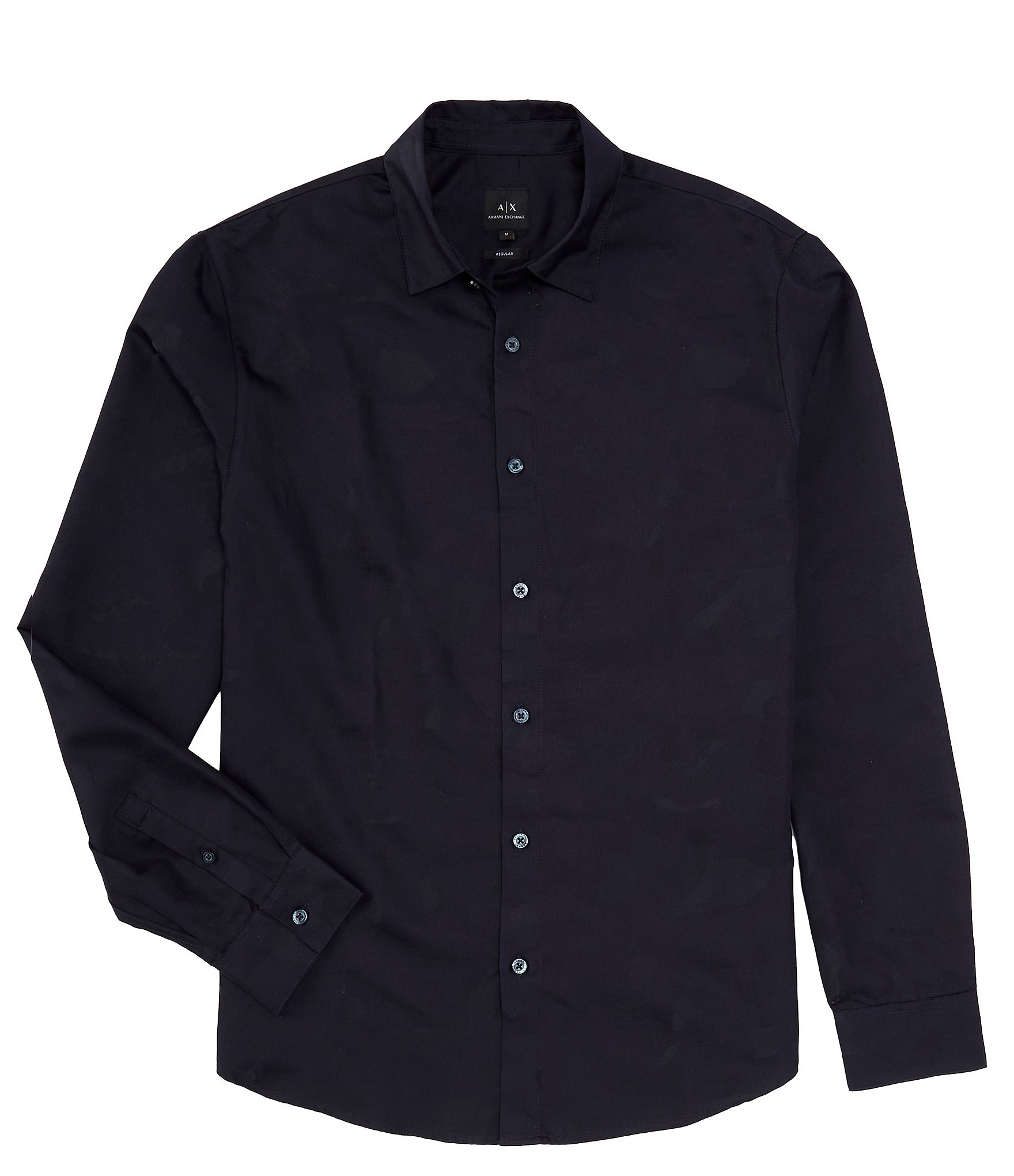 Armani Exchange Camo Jacquard Long Sleeve Woven Shirt | Dillard's