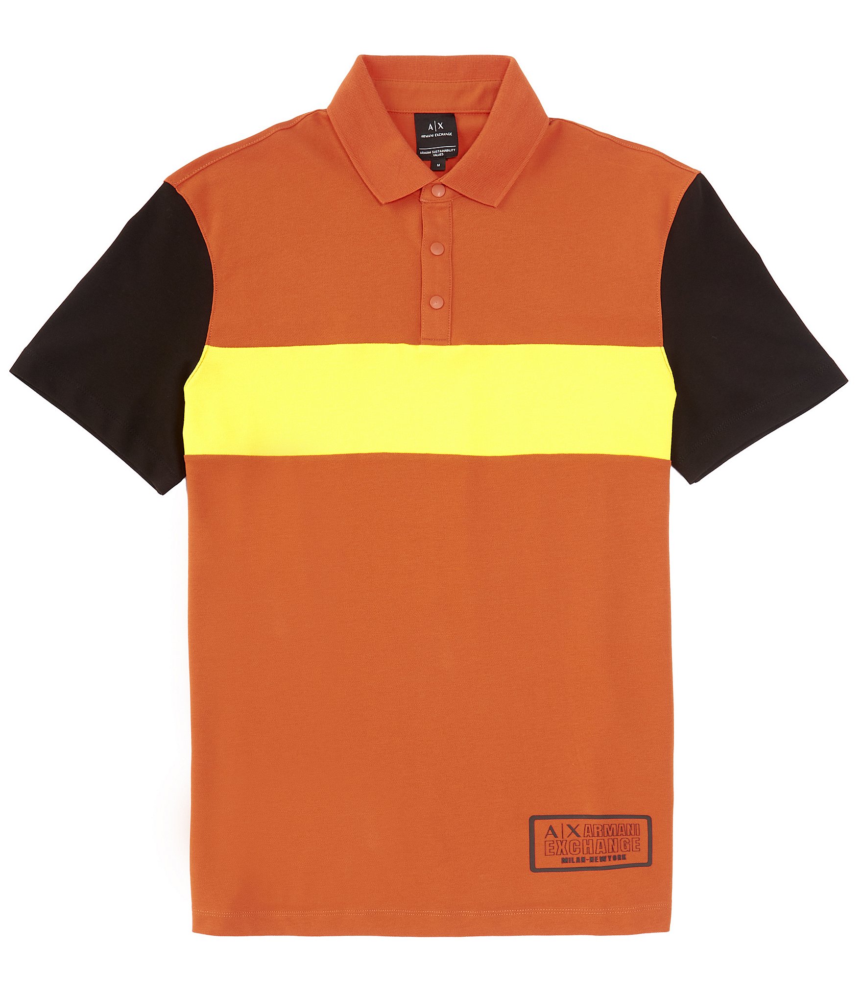 Armani Exchange Color Block Short Sleeve Polo Shirt | Dillard\'s