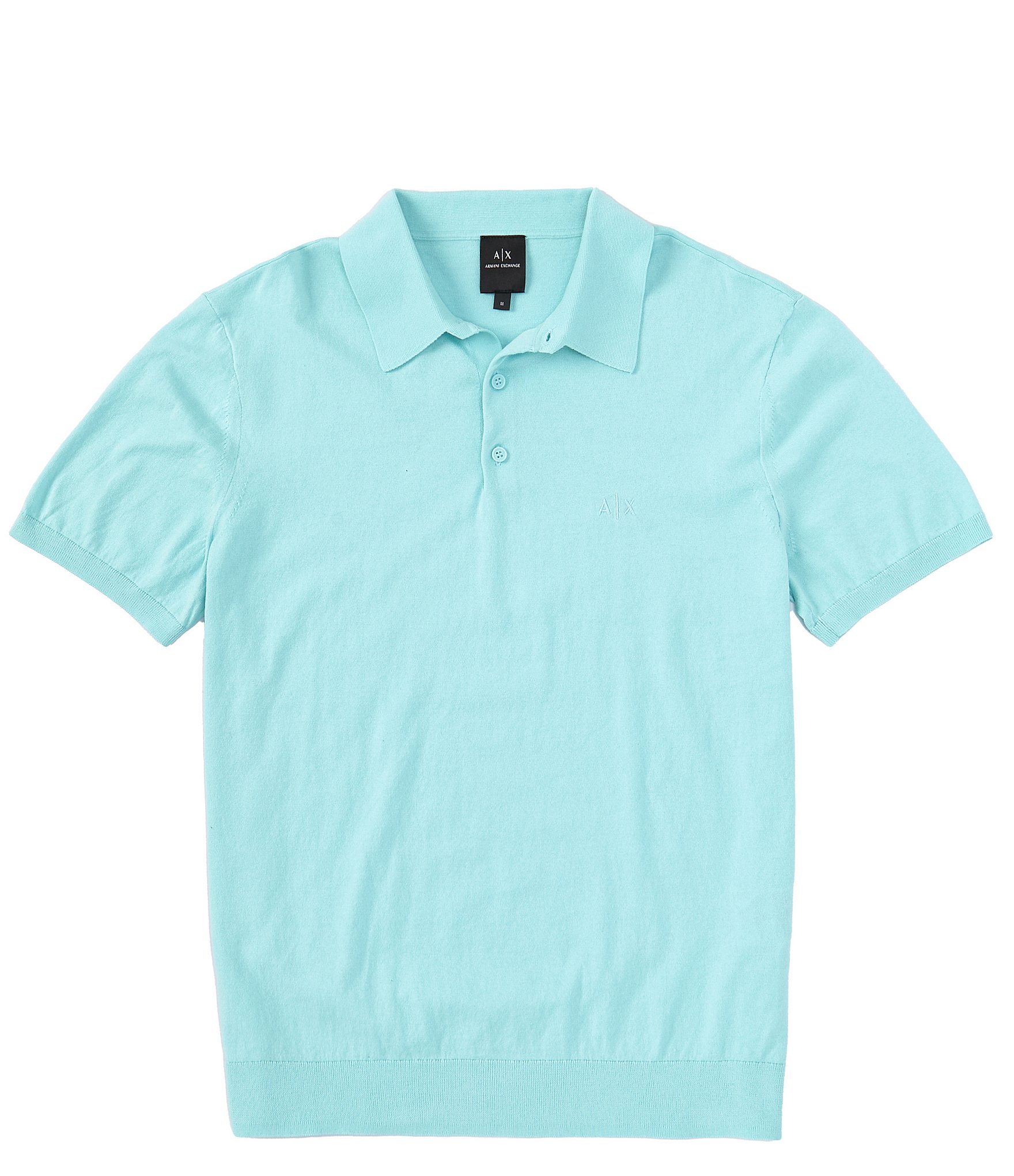 Armani Exchange Cotton Knit Short Sleeve Polo Shirt