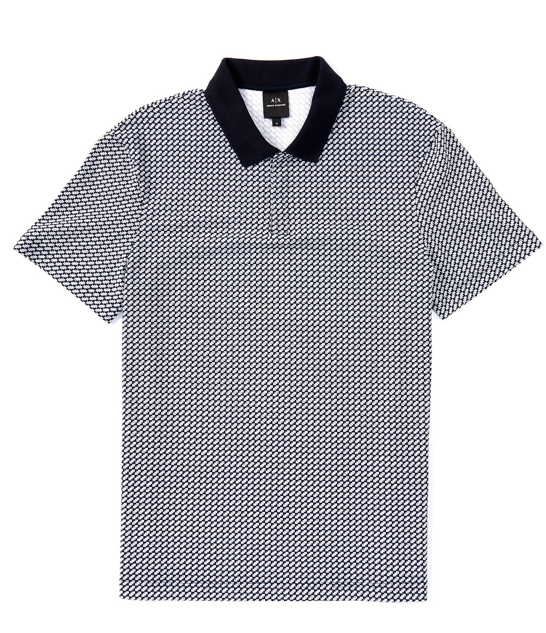 Armani Exchange Geo Printed Pique Short Sleeve Polo Shirt