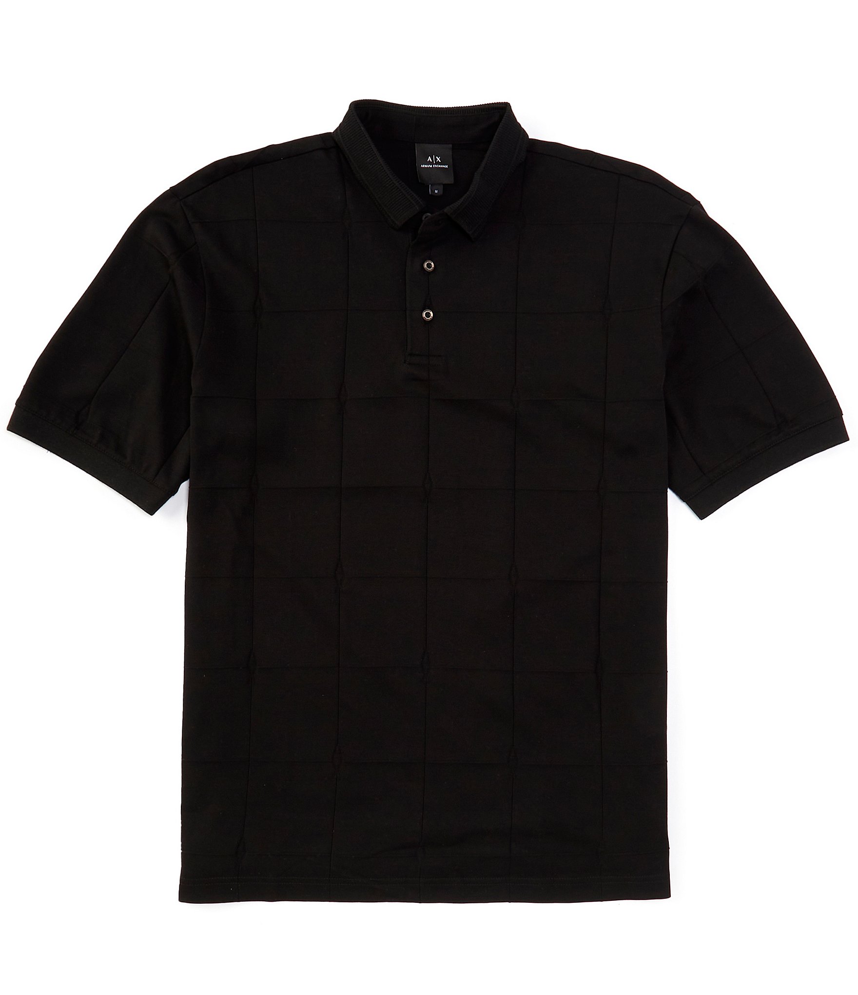 Armani Exchange Grid Short Sleeve Polo Shirt Dillard s