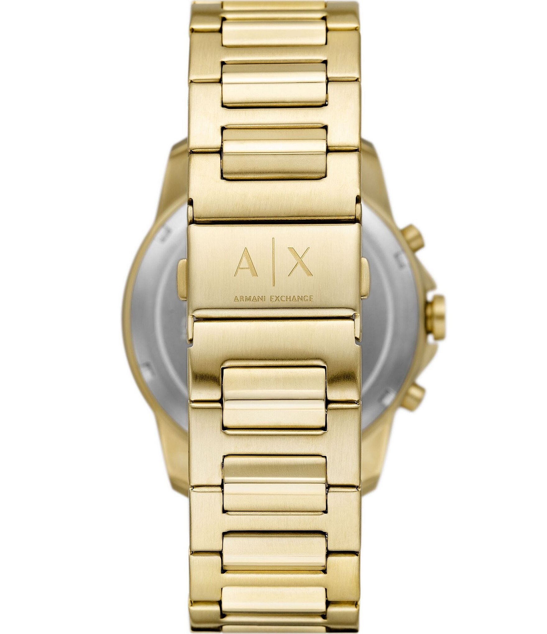 Armani Exchange Men's Banks Chronograph Gold-Tone Stainless Steel Bracelet Watch and Bracelet Set