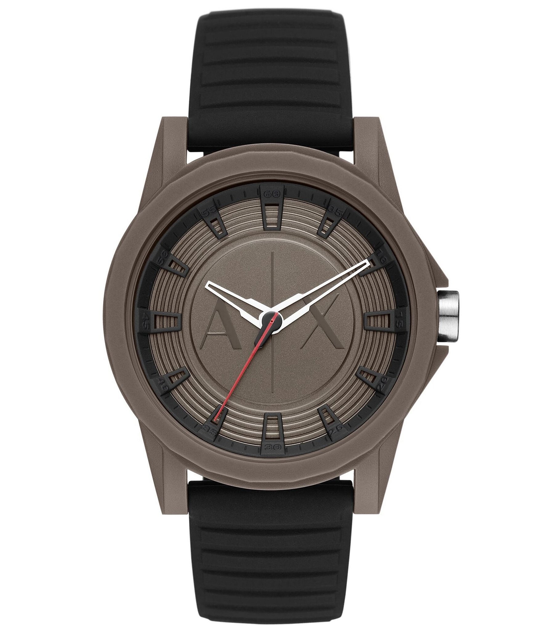 Armani Exchange Men's Banks Rd. Three-Hand Gray Matte Dial Black Silicone  Strap Watch | Dillard's