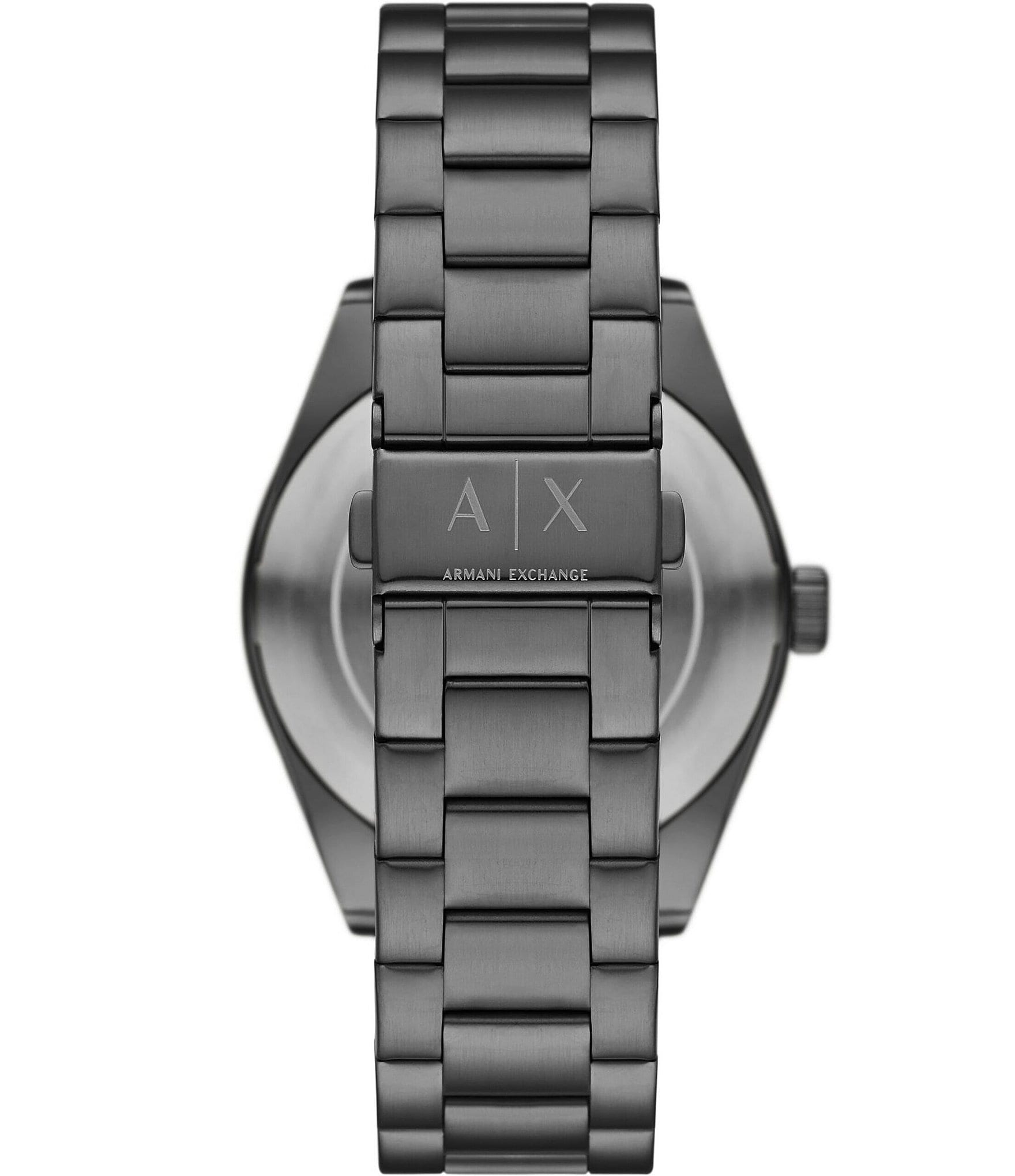 Armani Exchange Men's Kili Rd. Three Hand Gunmetal Stainless Steel Bracelet Watch