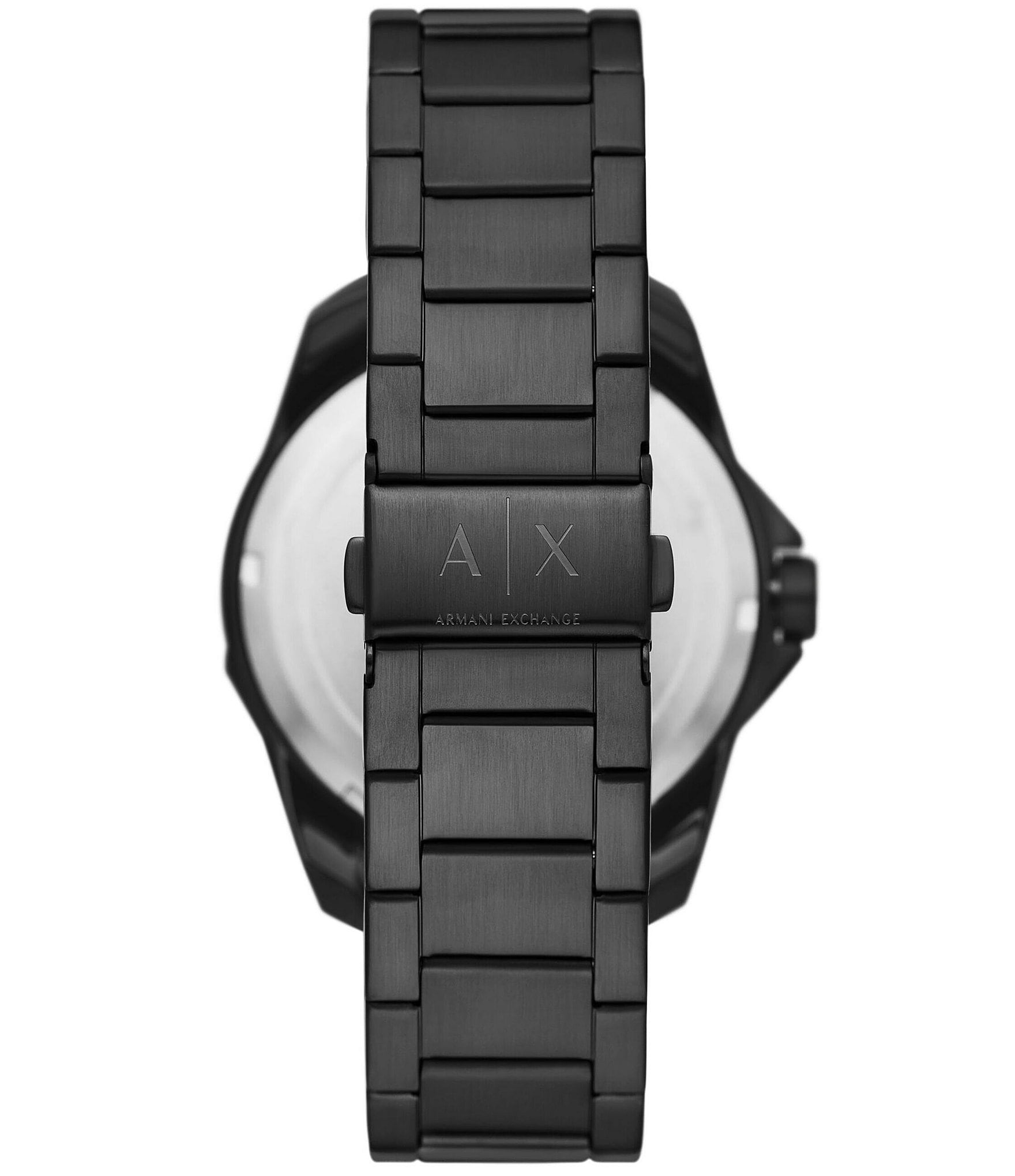 Armani Exchange Men's Spencer Three-Hand Date Black Stainless Steel Bracelet Watch