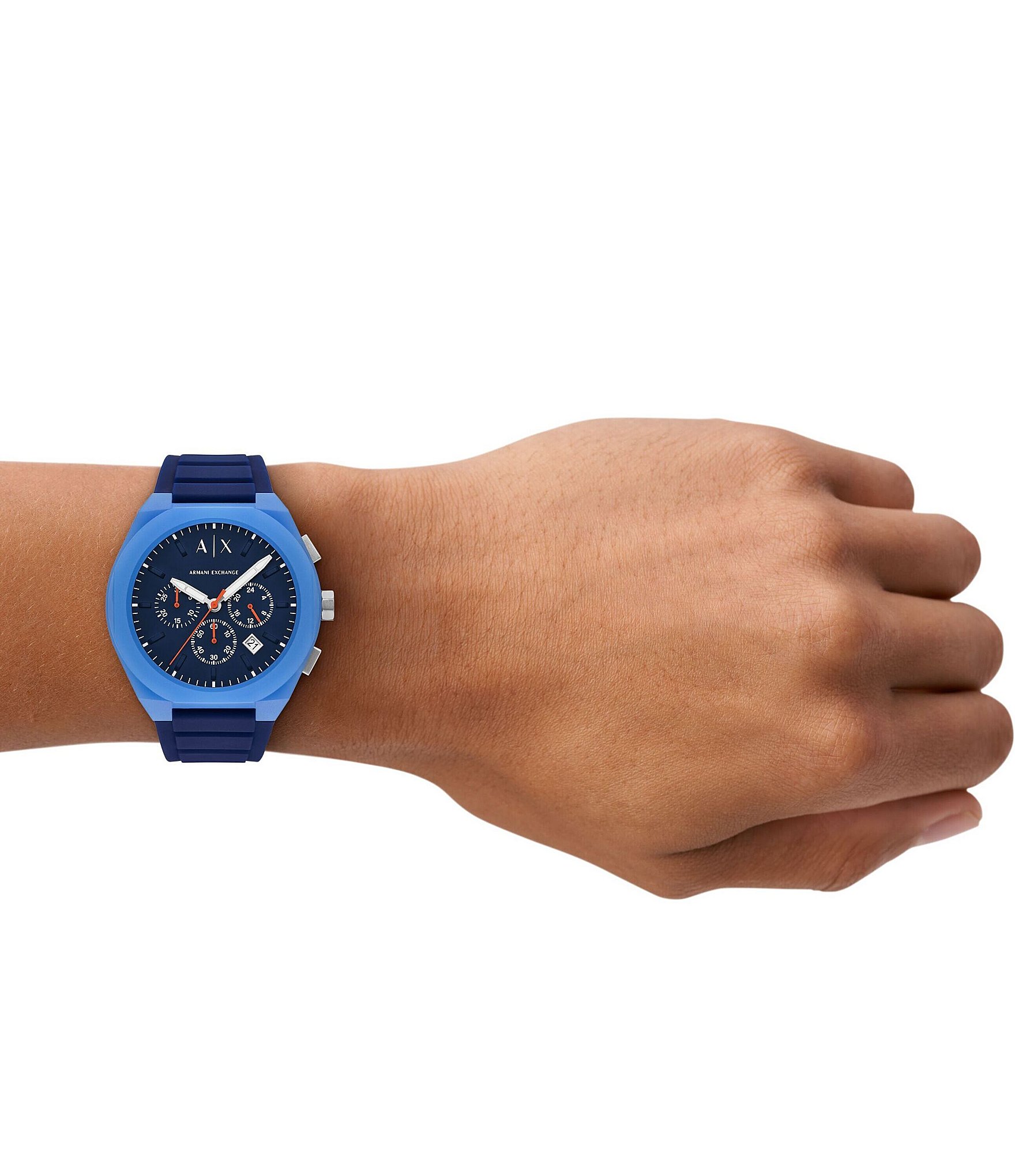 Armani Exchange Men's Sync Rd. Quartz Chronograph Silicone Strap Watch