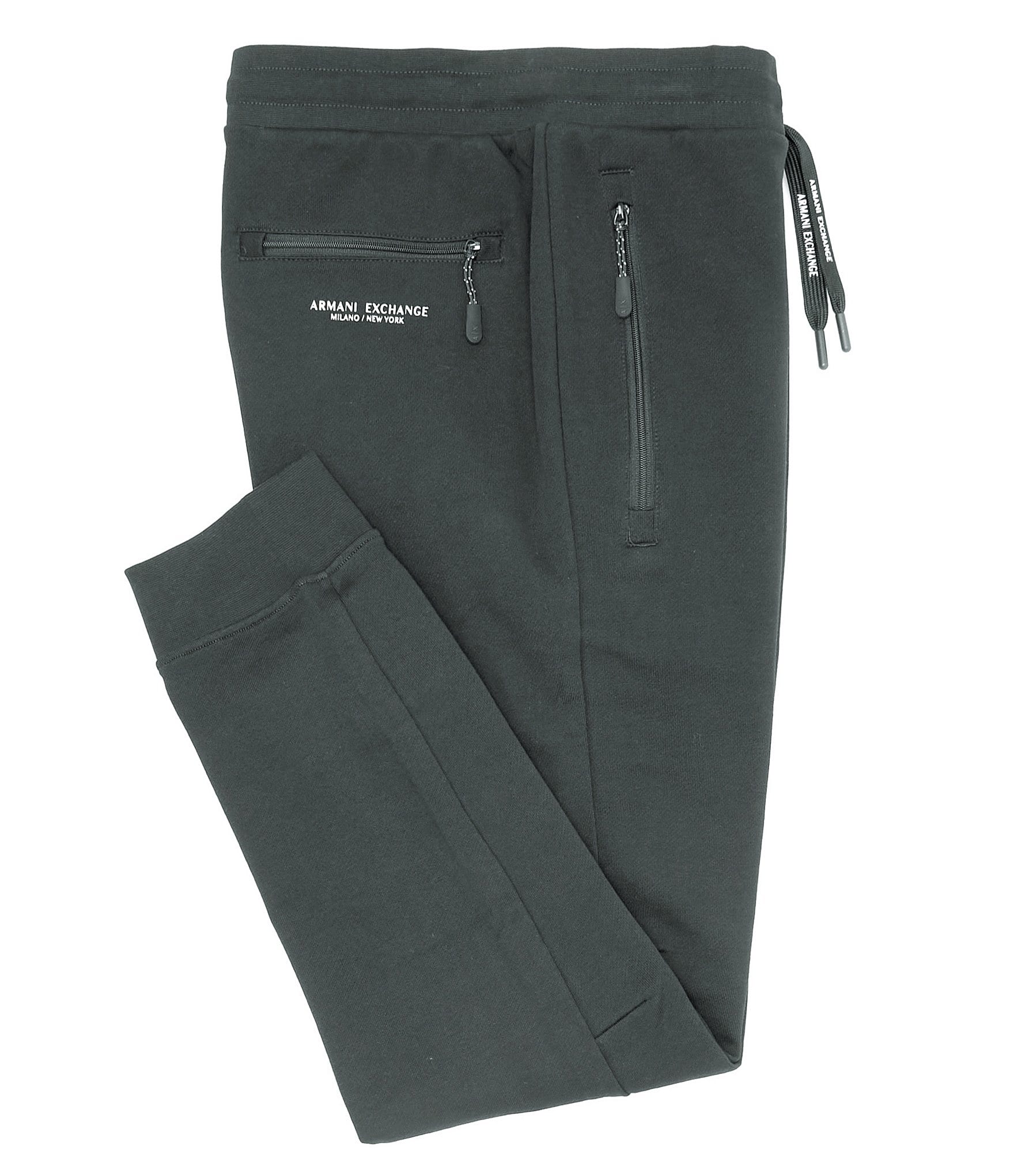 Emporio Armani Pants Womens 54 Black Lamp Leather Zip Pockets Trousers * |  eBay