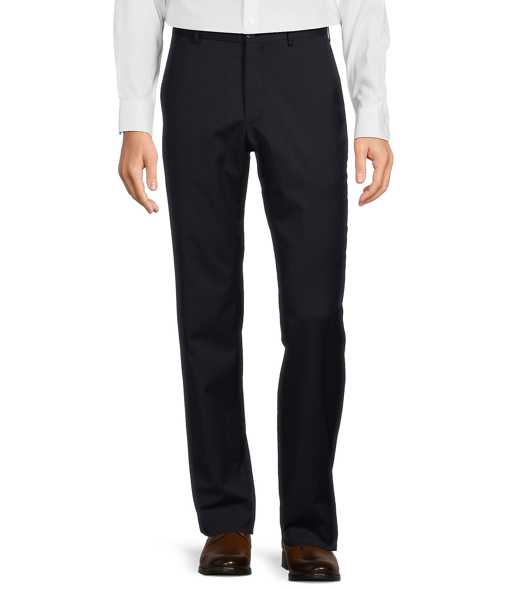 Armani Exchange Modern Fit Flat Front Solid Dress Pants