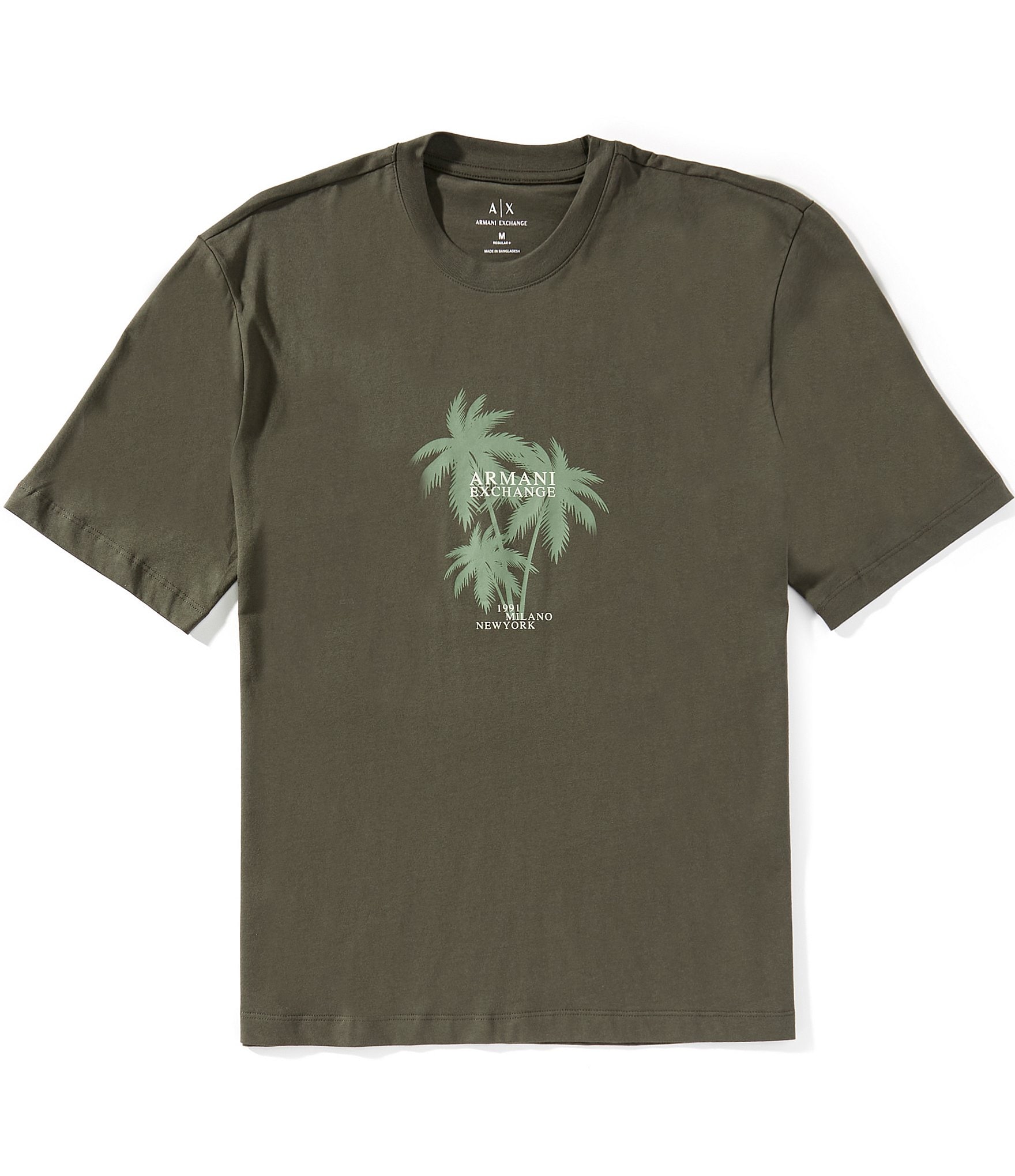 Armani Exchange Palm Tree Logo Short Sleeve T-Shirt