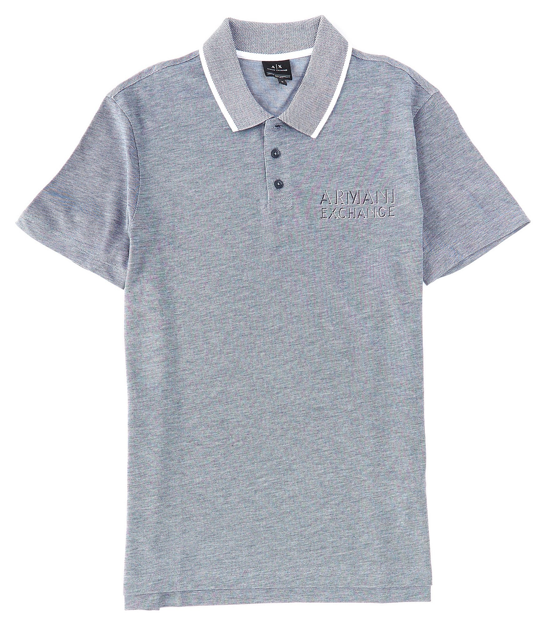 Armani Exchange Shadow Logo Short-Sleeve Polo Shirt | Dillard's