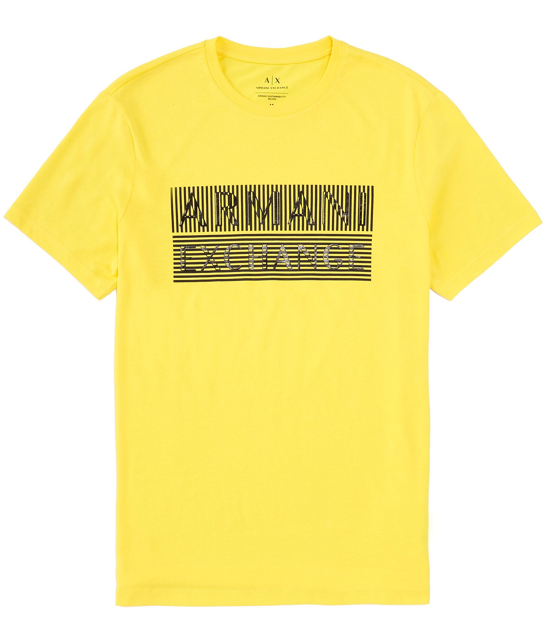 Armani Exchange Slim Fit Barcode Logo Short Sleeve T-Shirt | Dillard's