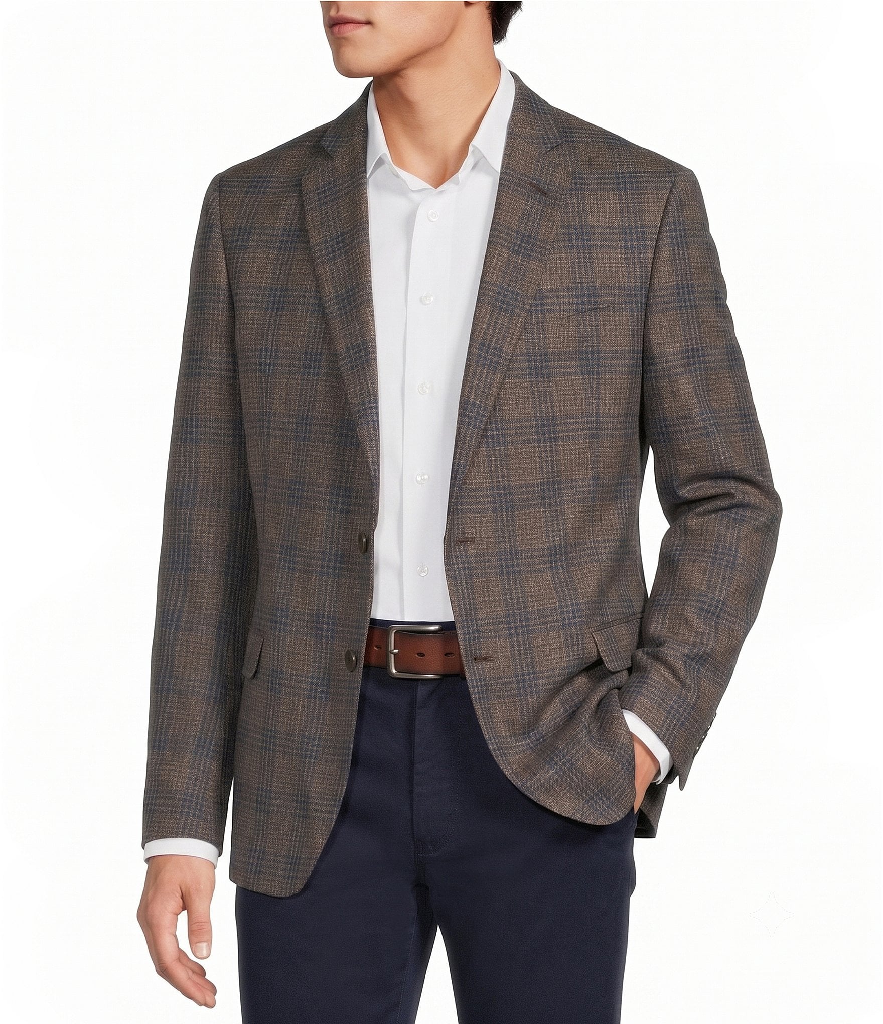 Armani Exchange Slim Fit Plaid Sport Coat
