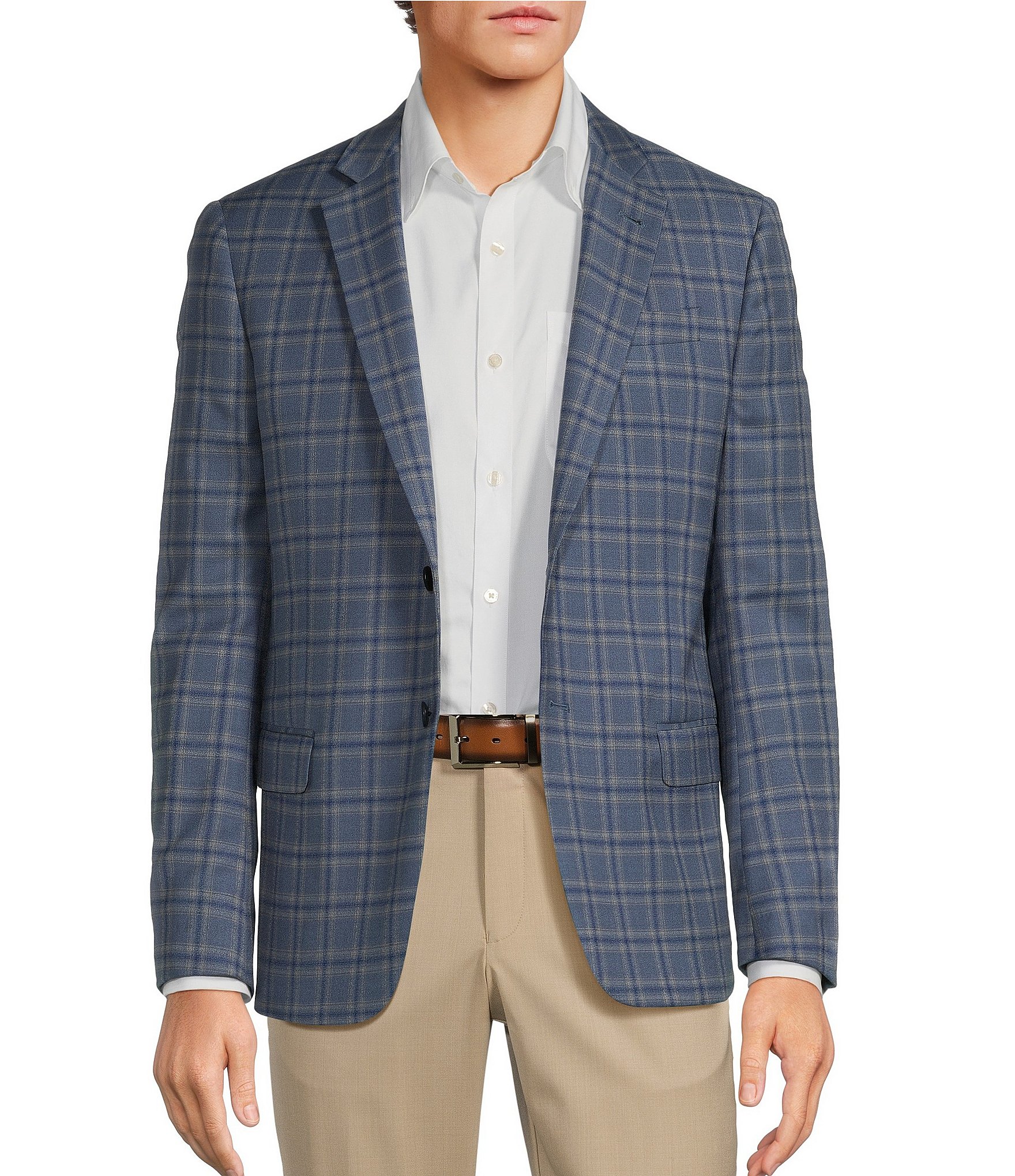 Armani Exchange Slim Fit Windowpane Pattern Sport Coat