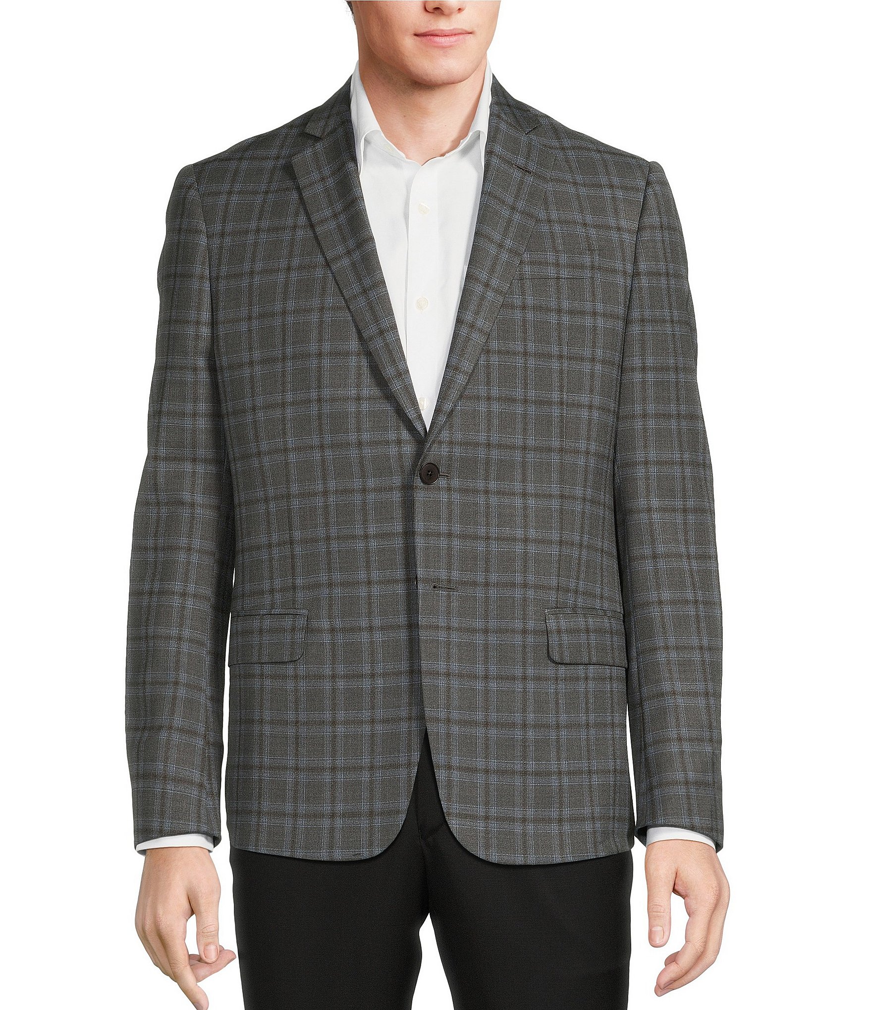 Armani Exchange Slim Fit Windowpane Pattern Sport Coat