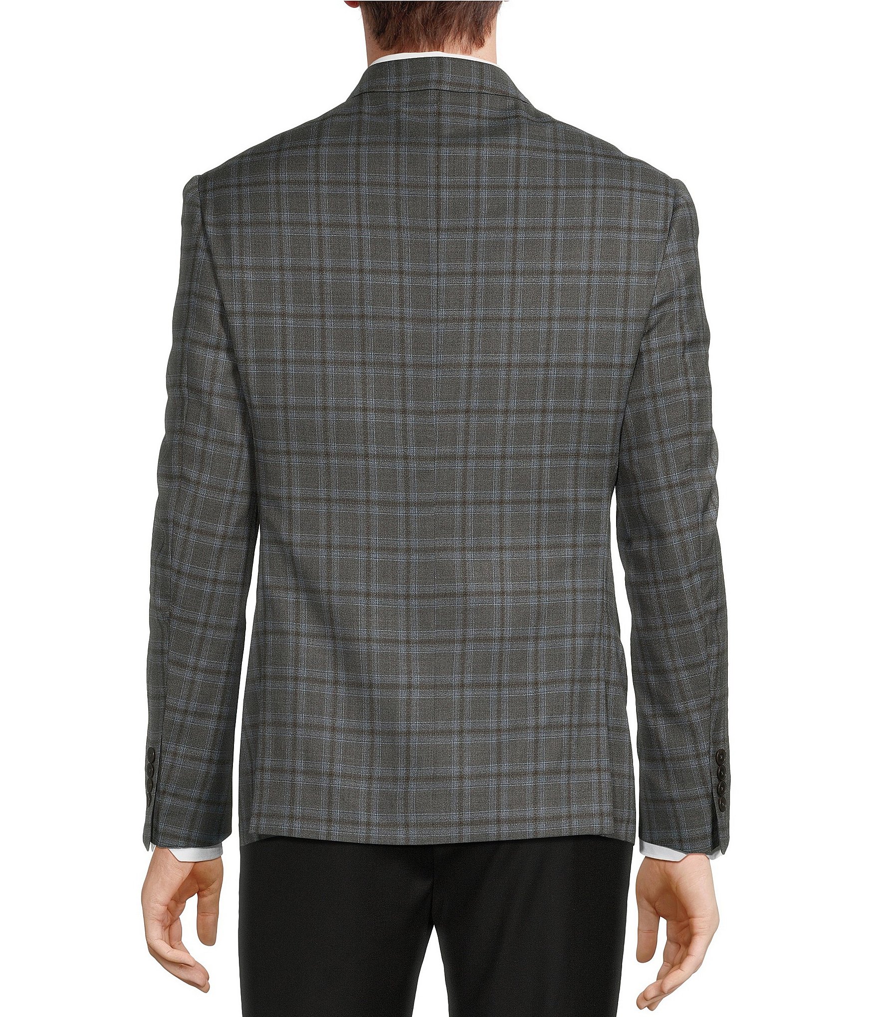 Armani Exchange Slim Fit Windowpane Pattern Sport Coat