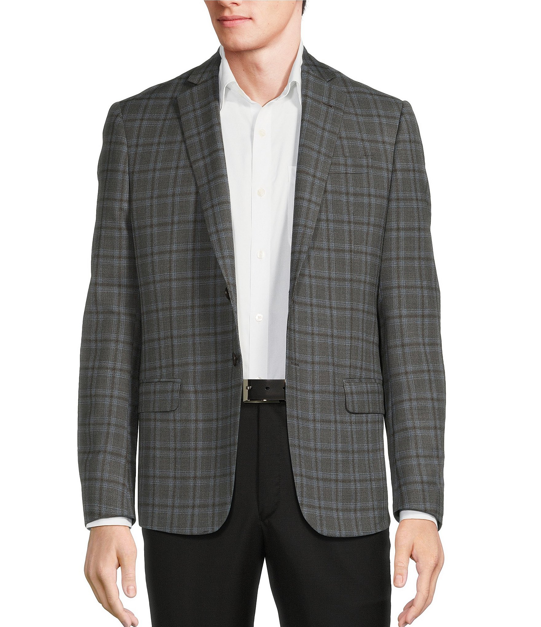 Armani Exchange Slim Fit Windowpane Pattern Sport Coat