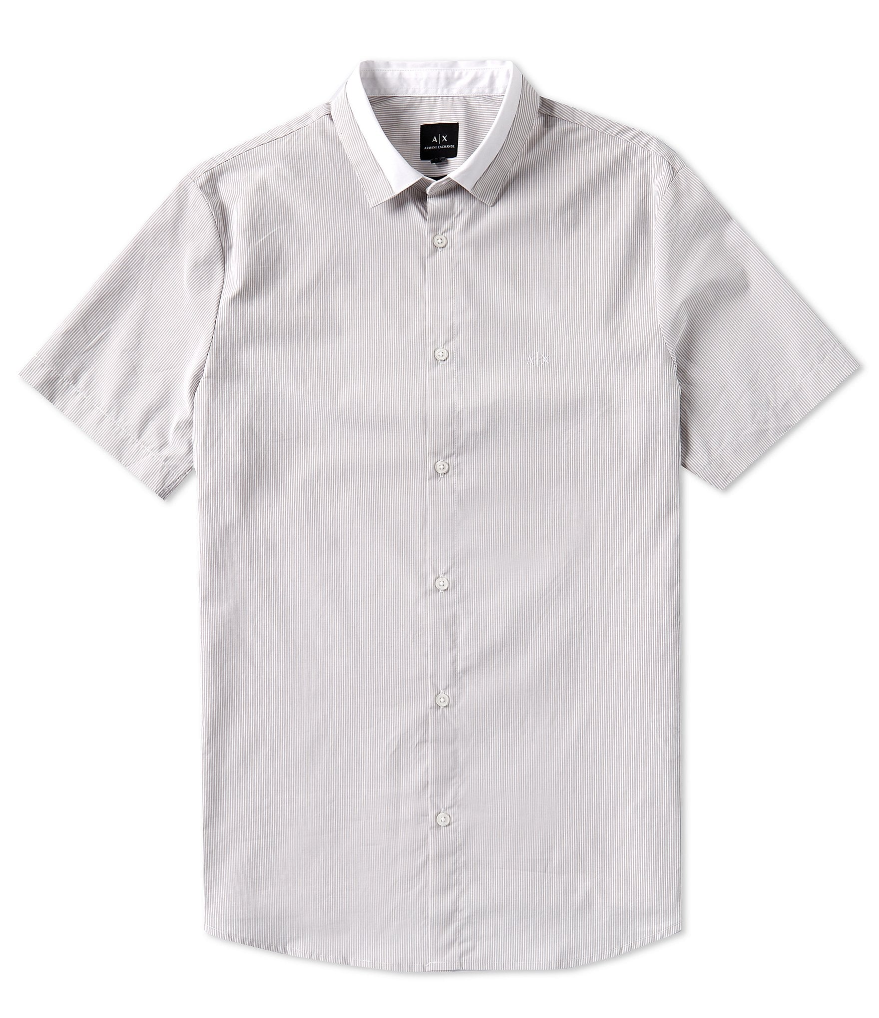 Armani Exchange Stripe Short Sleeve Woven Shirt