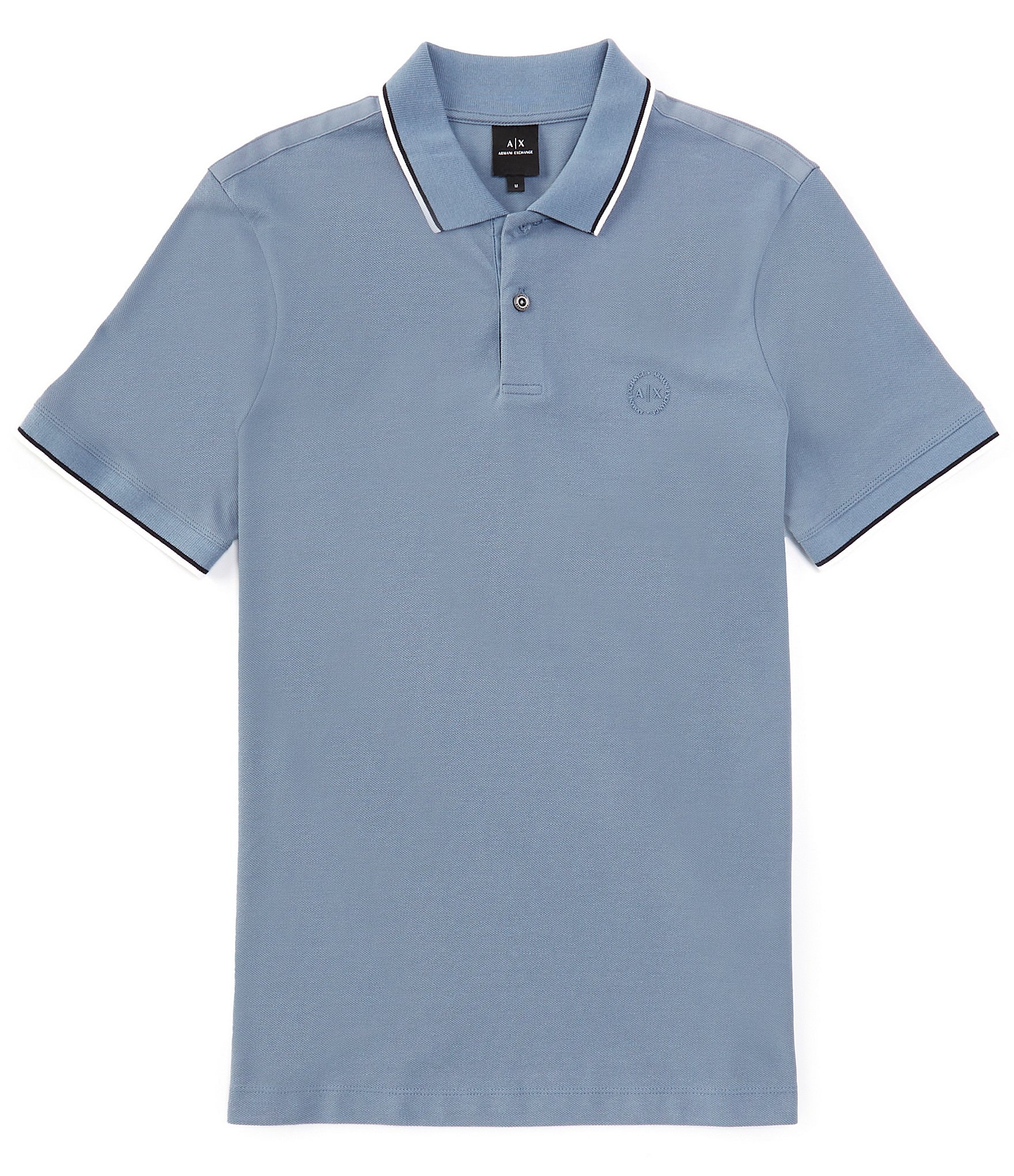 Armani Exchange Tipped Pique Short Sleeve Polo Shirt