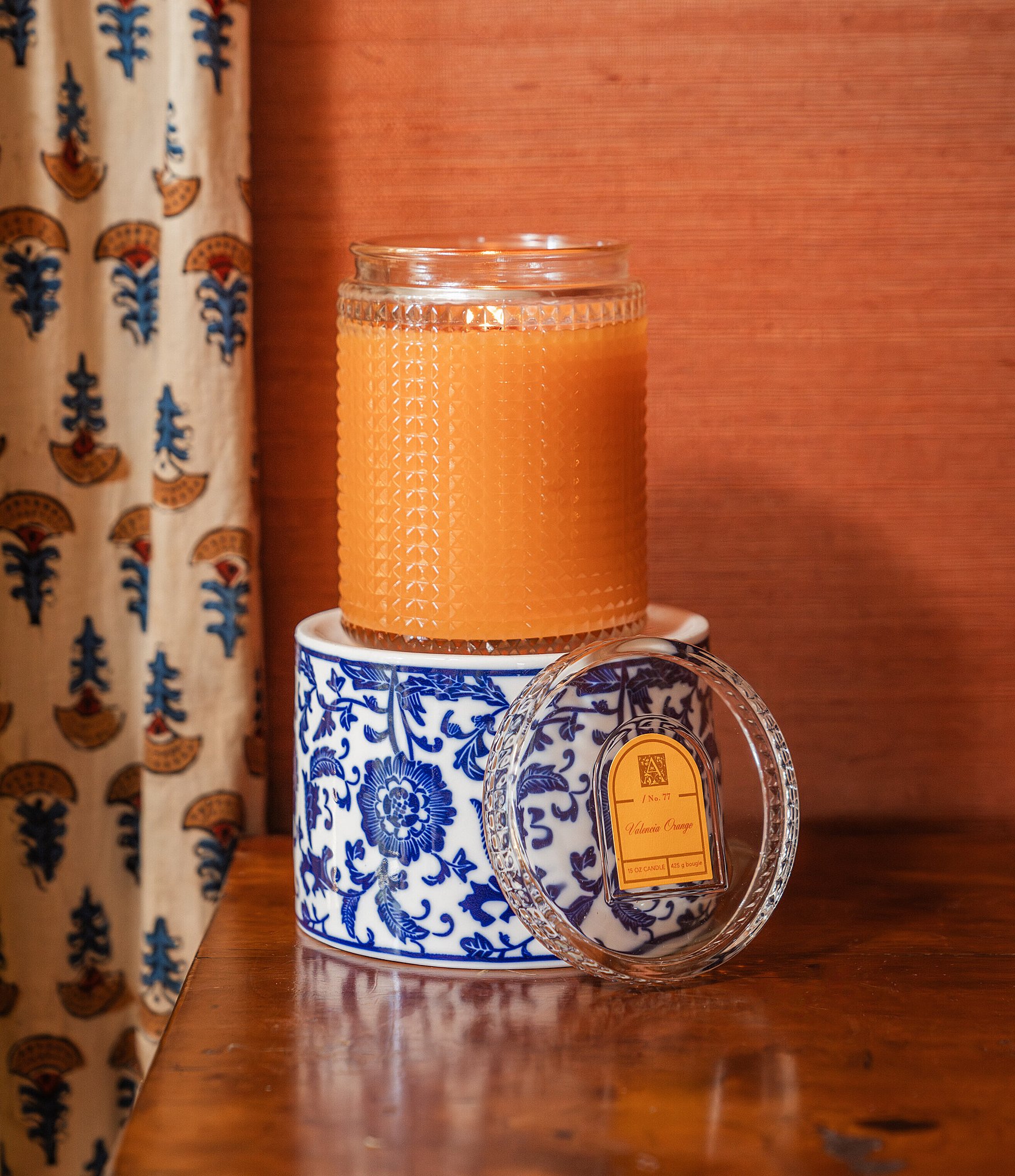 Aromatique Valencia Orange Textured Glass Candle, 15 oz.