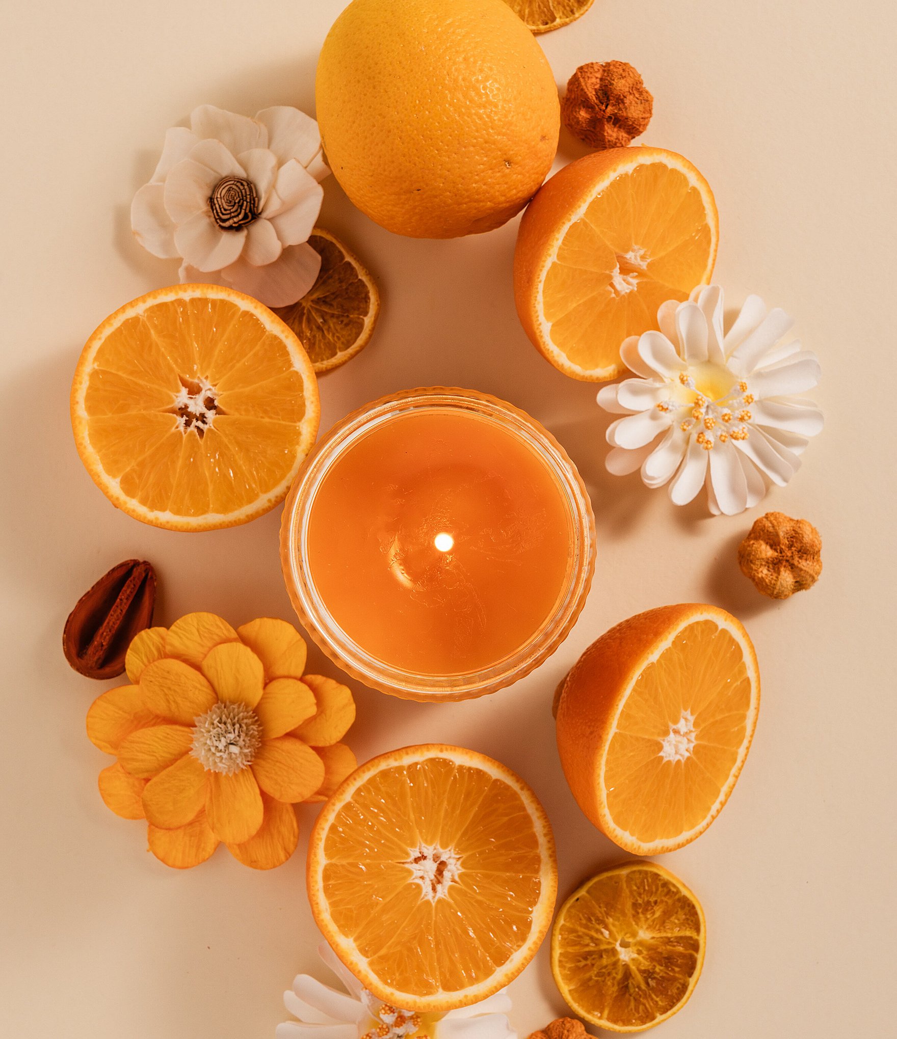 Aromatique Valencia Orange Textured Glass Candle, 15 oz.